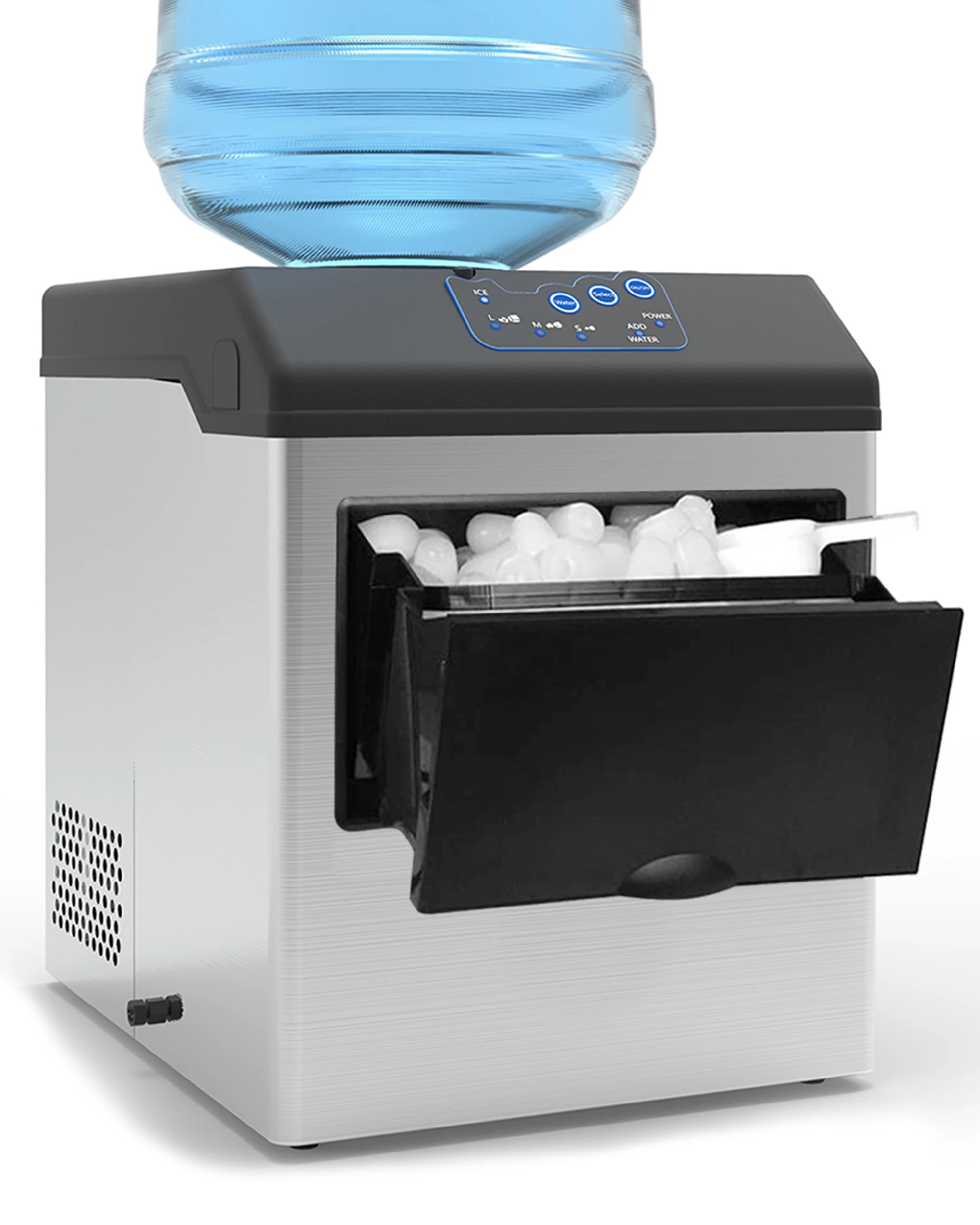 1 Advwin 2-in-1 Ice Maker & Water Dispenser, 15kg/24h Ice Production, Stainless Steel Countertop Design, 1 of 7