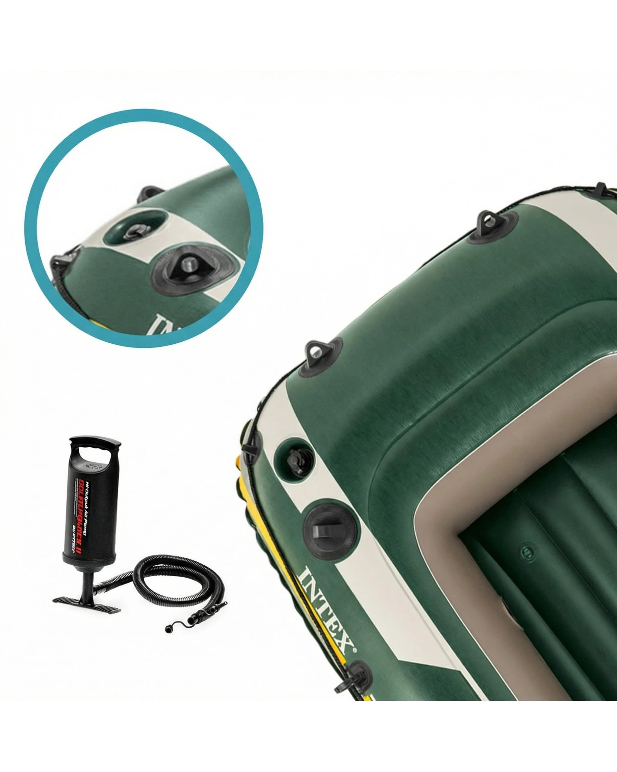 9 Intex Seahawk 2 Boat Set 68347NP Inflatable - Green, 9 of 10