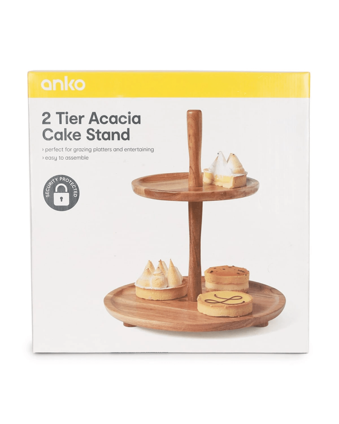 7 2 Tier Acacia Cake Stand - Brown, 7 of 8