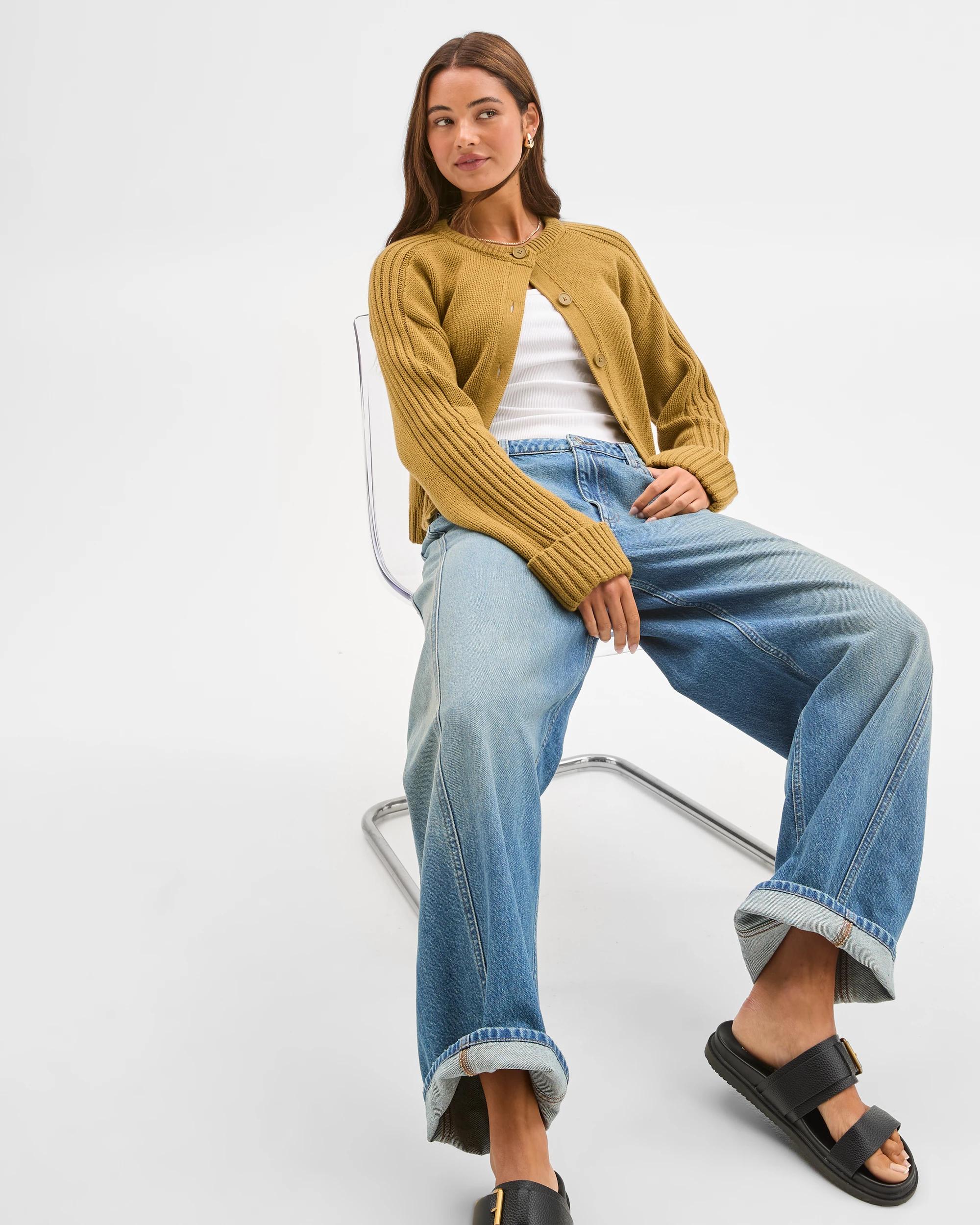 7 Lily Loves Australian Cotton Blend Knit Cardigan DARK OLIVE, 7 of 7