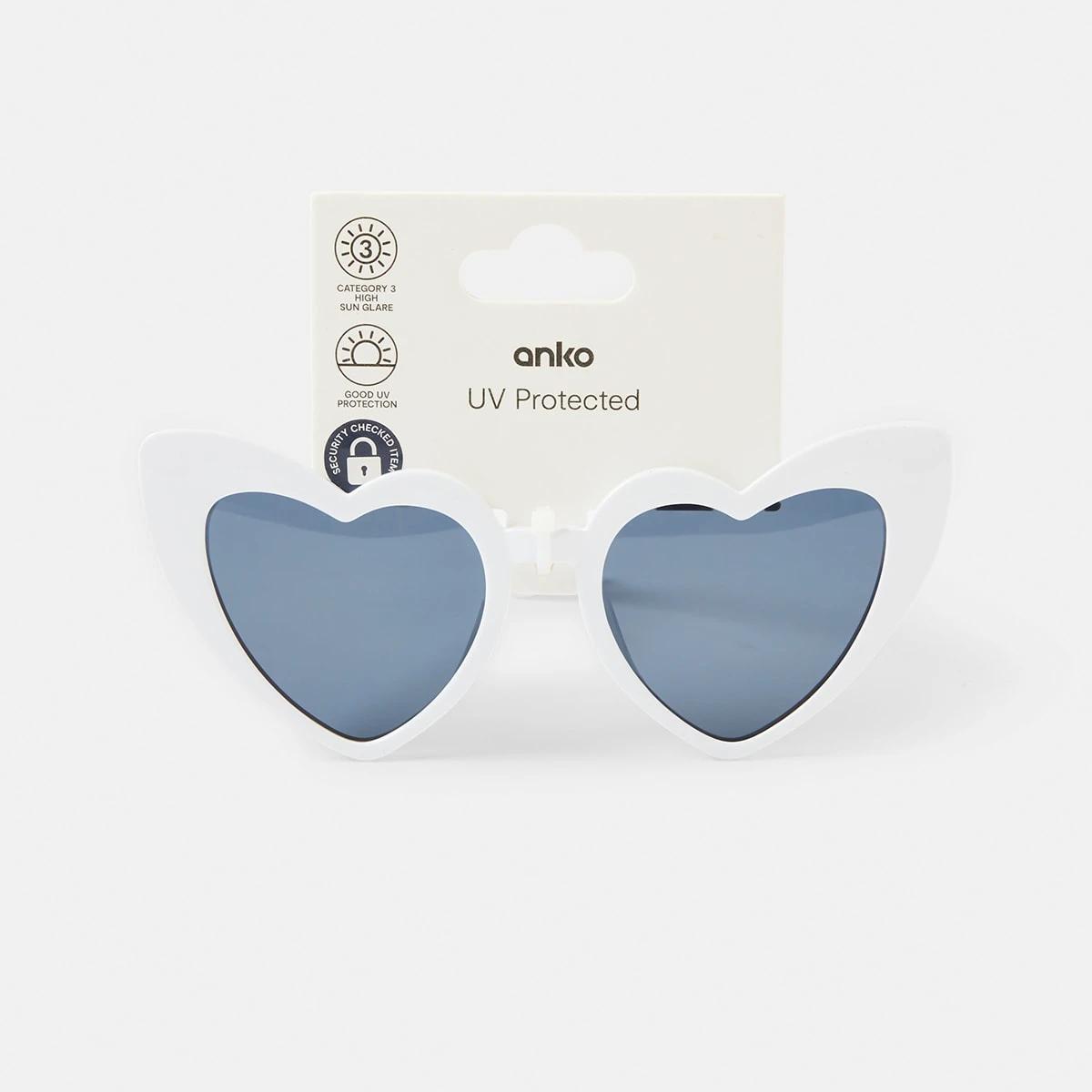 6 Heart Shaped Sunglasses White, 6 of 6
