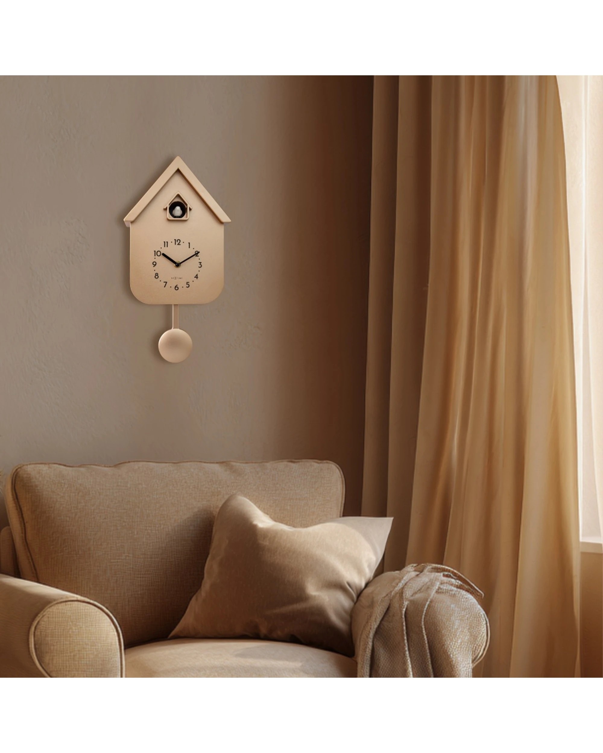4 NeXtime Twitter Cuckoo Home Decor Wall Clock Vintage Style 21.5x41.5x8.5cm Rose, 4 of 7