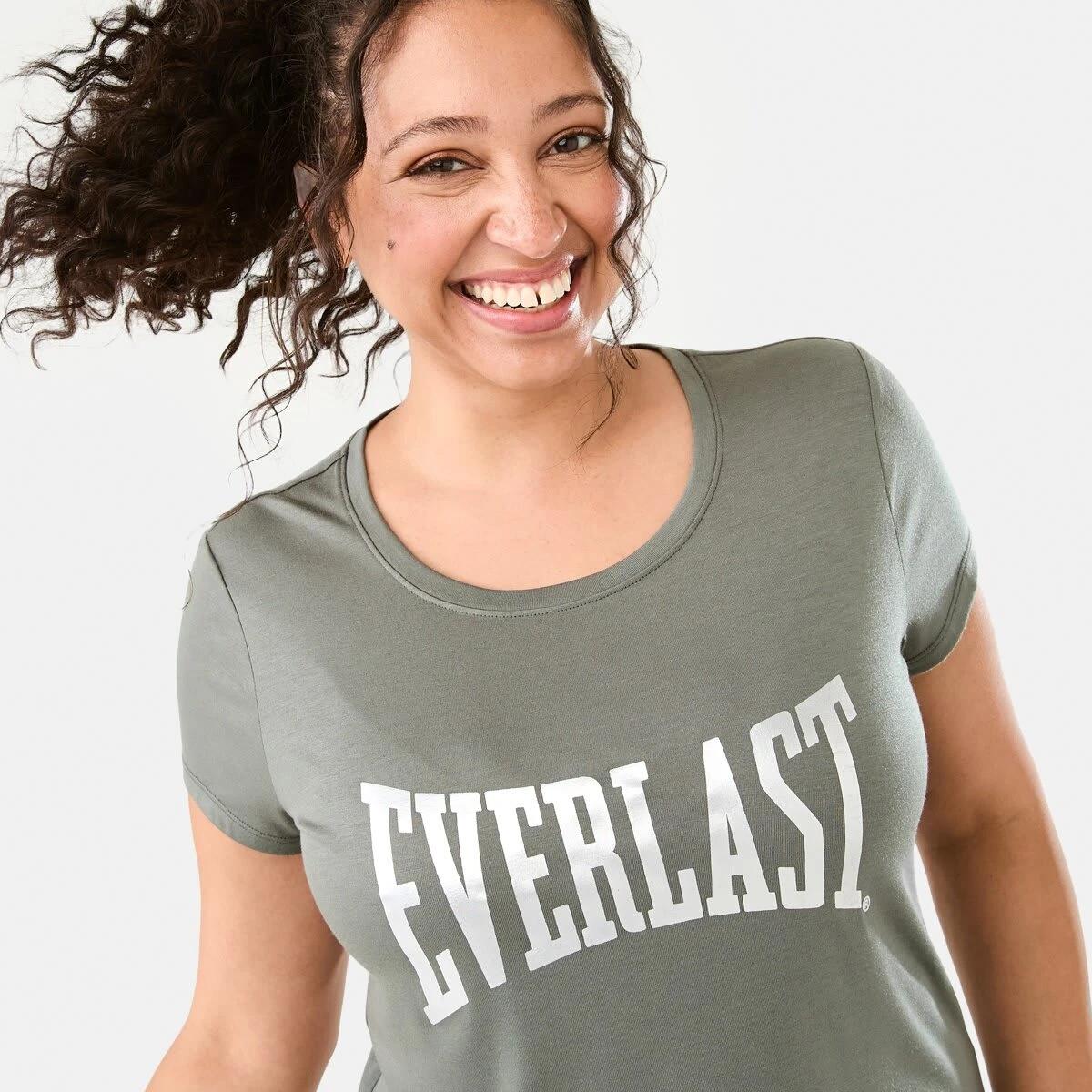 4 Everlast Womens Scoop Neck T-shirt Olive, 4 of 6