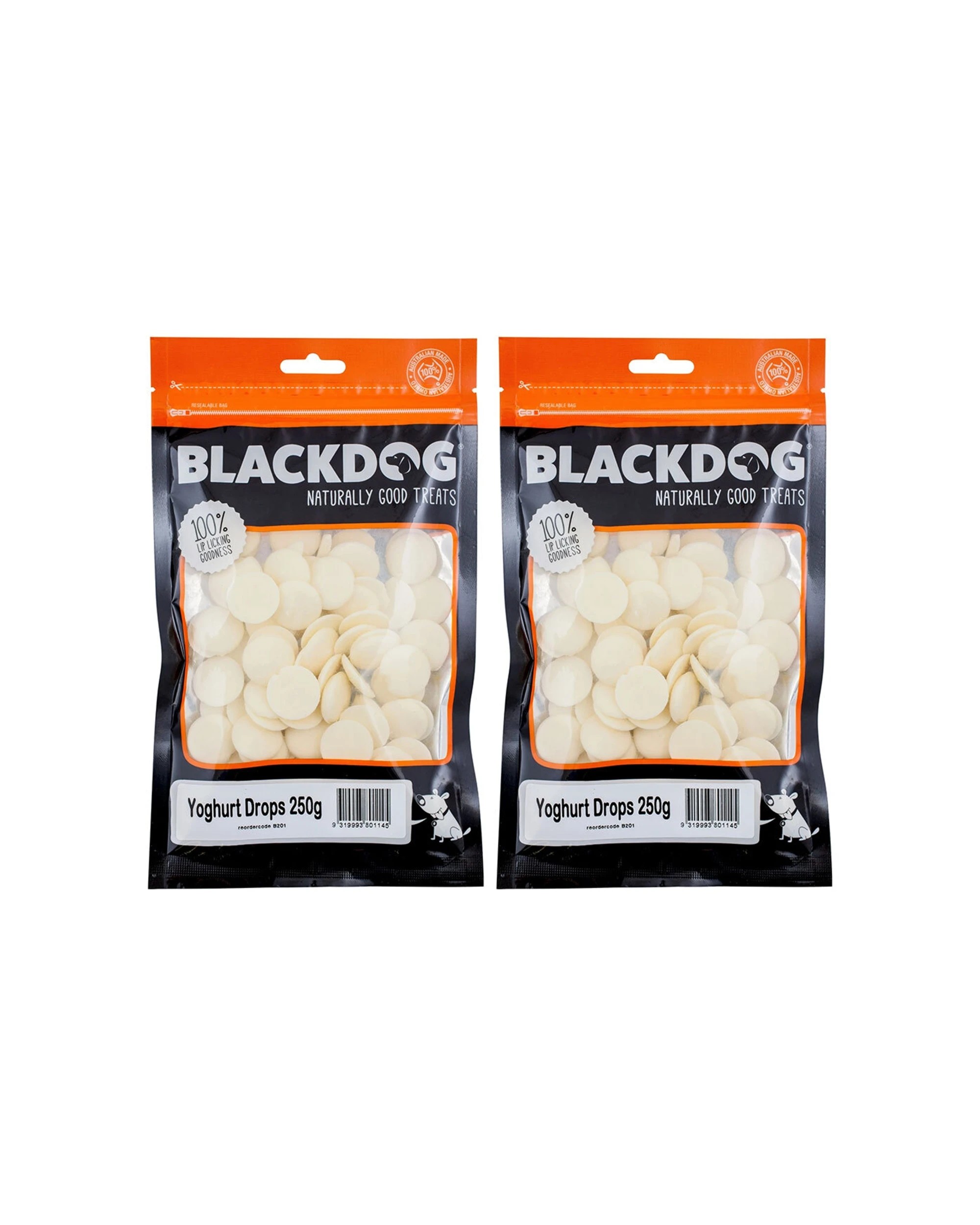 1 Blackdog Naturally Good Treats Yoghurt Drops 2 Pack 250g Healthy Dog Treat - White, 1 of 3
