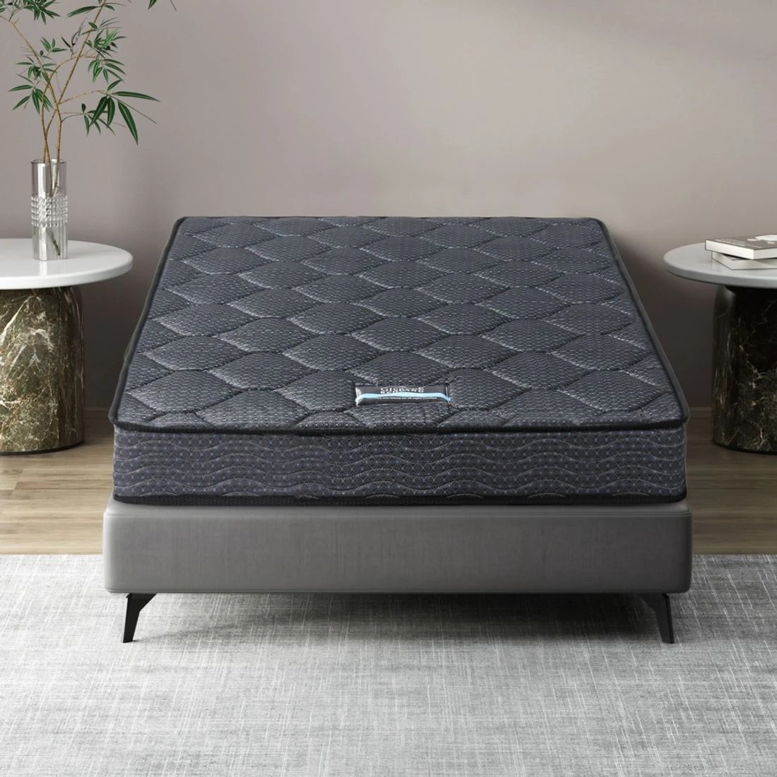 3 16cm Mattress Giselle Bonnell Spring Single Durable Space Saving Modern Decor Easy Assembly Sturdy Versatile - Grey, 3 of 4