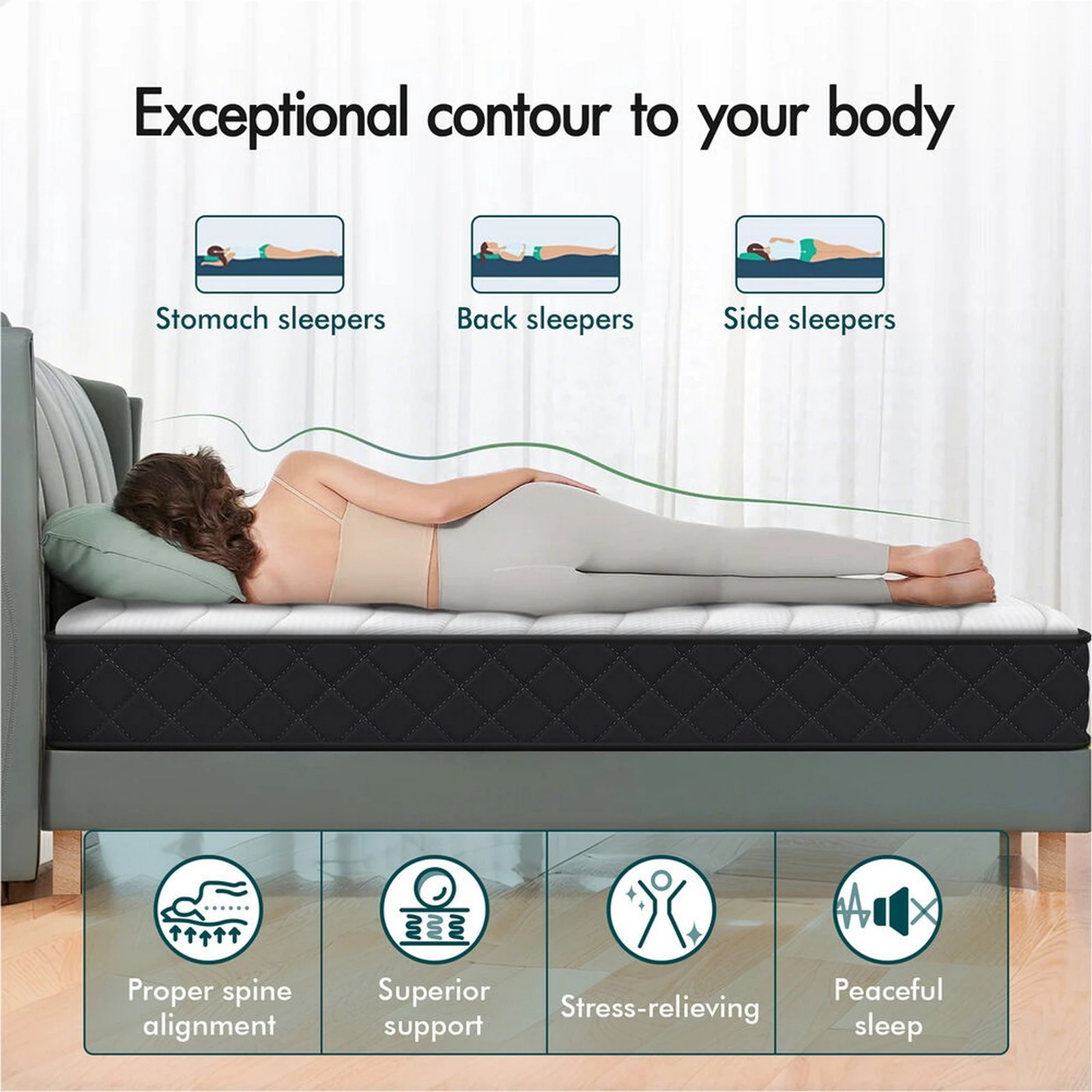 4 Alfordson Mattress 15CM Tight Top Spring Foam Bedding Medium Firm - Single Bed, 4 of 10