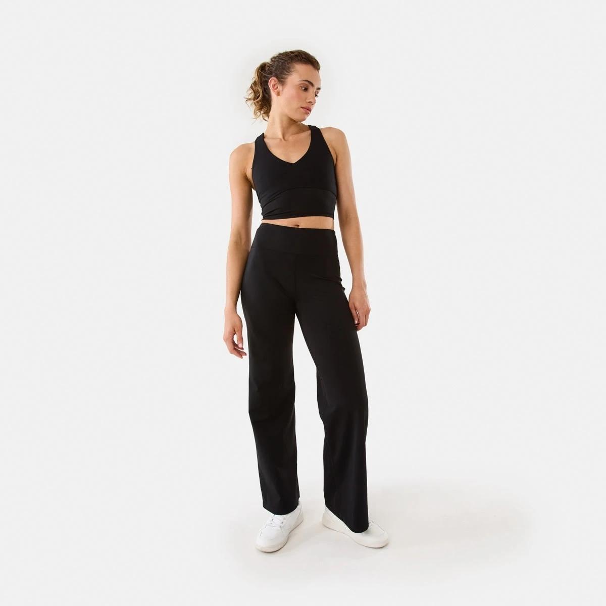 2 Active Womens Ultrasoft Longline Crop Top BLACK, 2 of 7