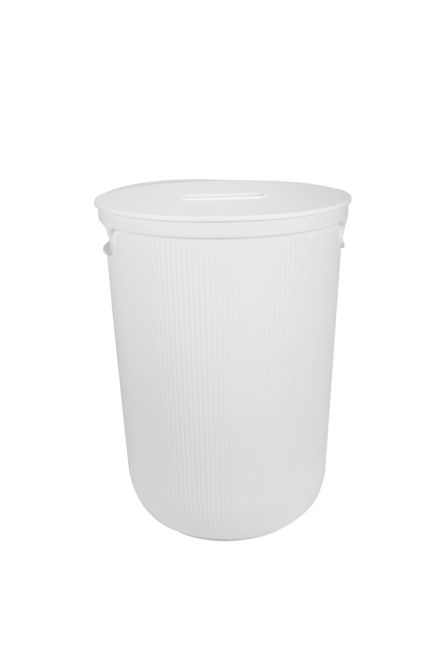 2 70 Litre Ribbed Laundry Hamper - White, 2 of 8