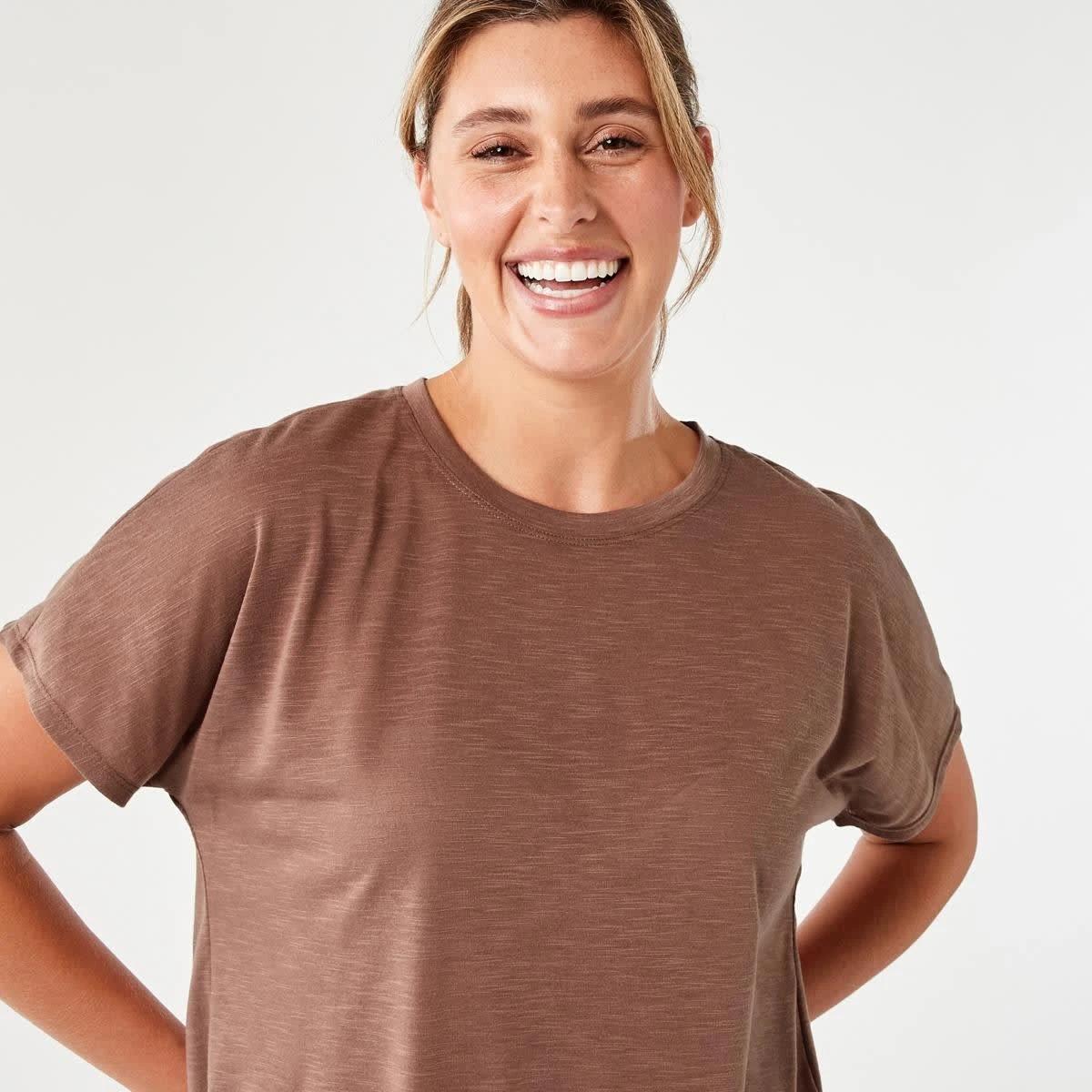 4 Active Womens Relax Sleeve T-shirt NUTMEG, 4 of 5