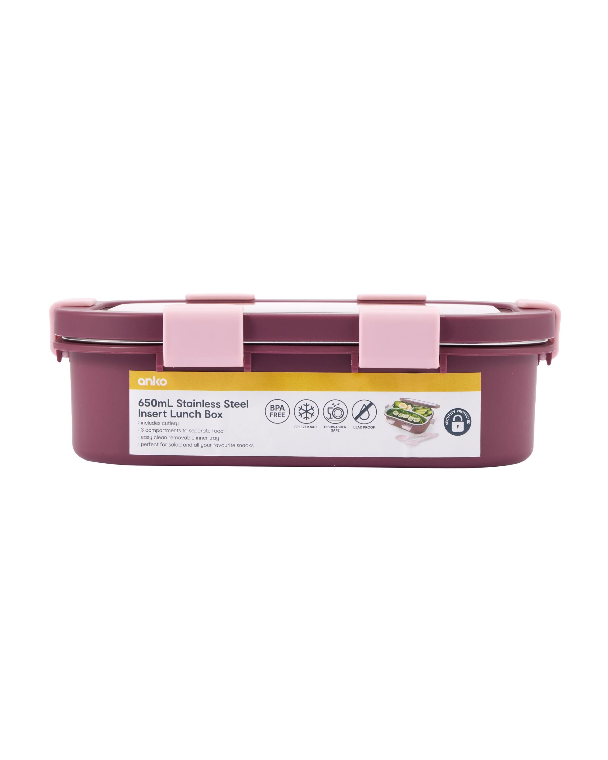6 650ml Berry Stainless Steel Insert Lunch Box, 6 of 6