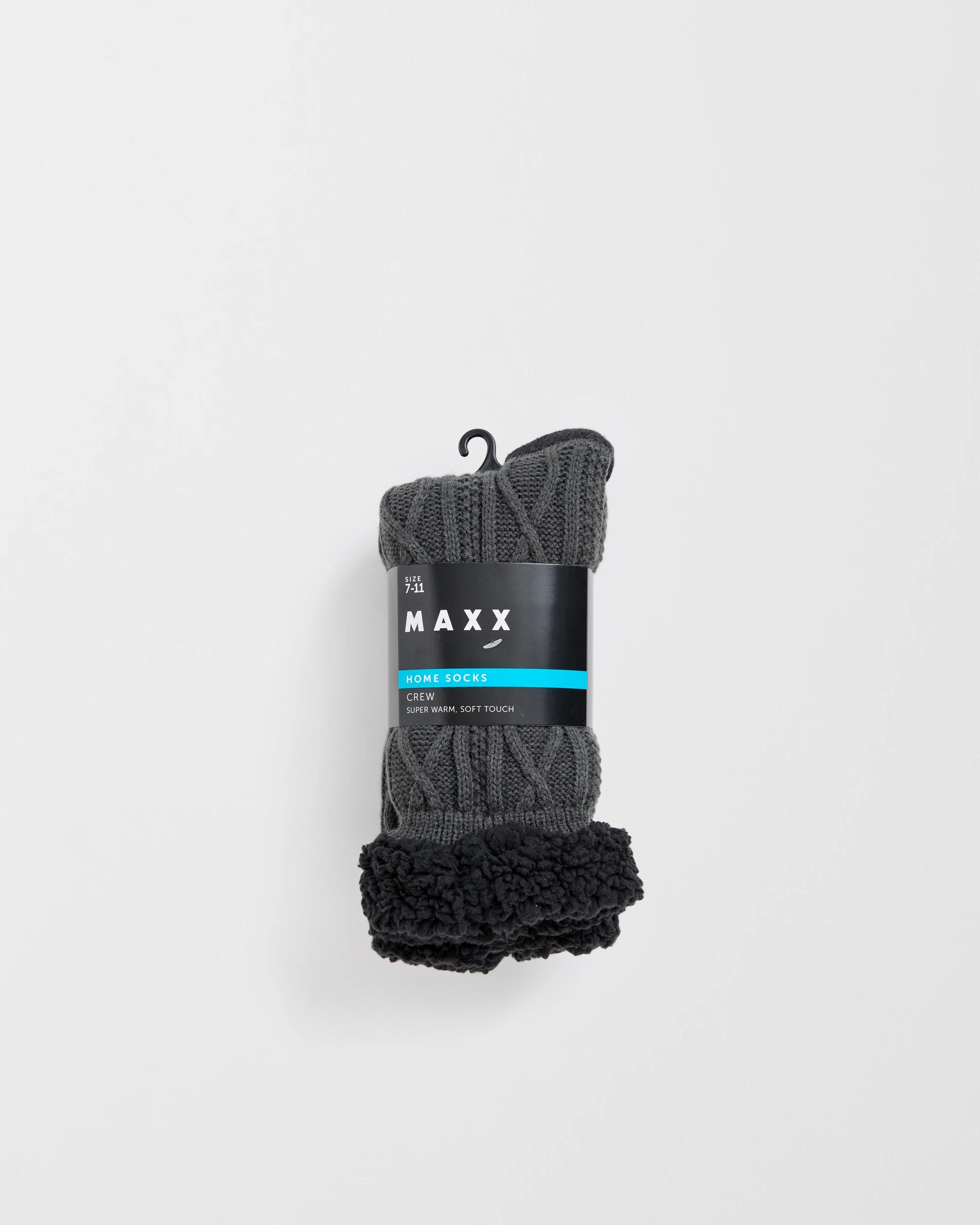 3 Target Man Sherpa Lined Knit Crew Socks CHARCOAL, 3 of 3