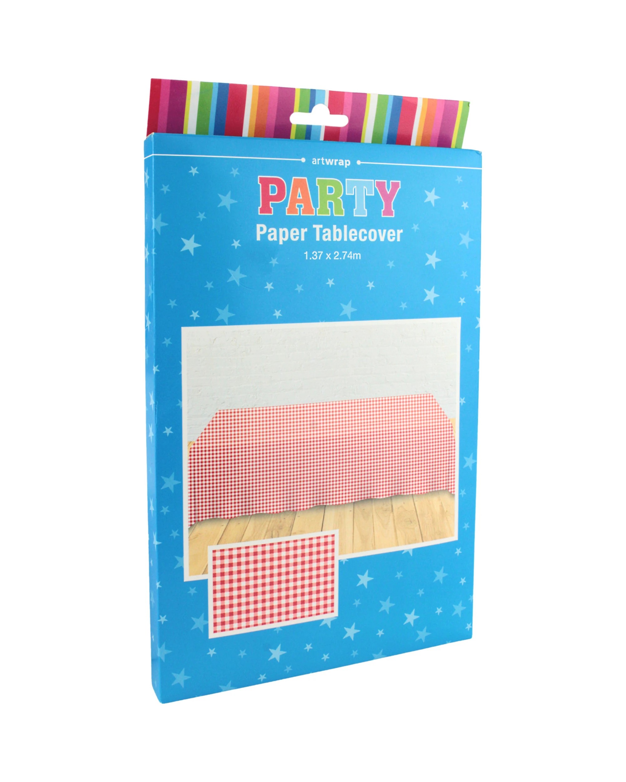 2 Artwrap Red and White Gingham Paper TableclothRed     
. - Red, 2 of 3