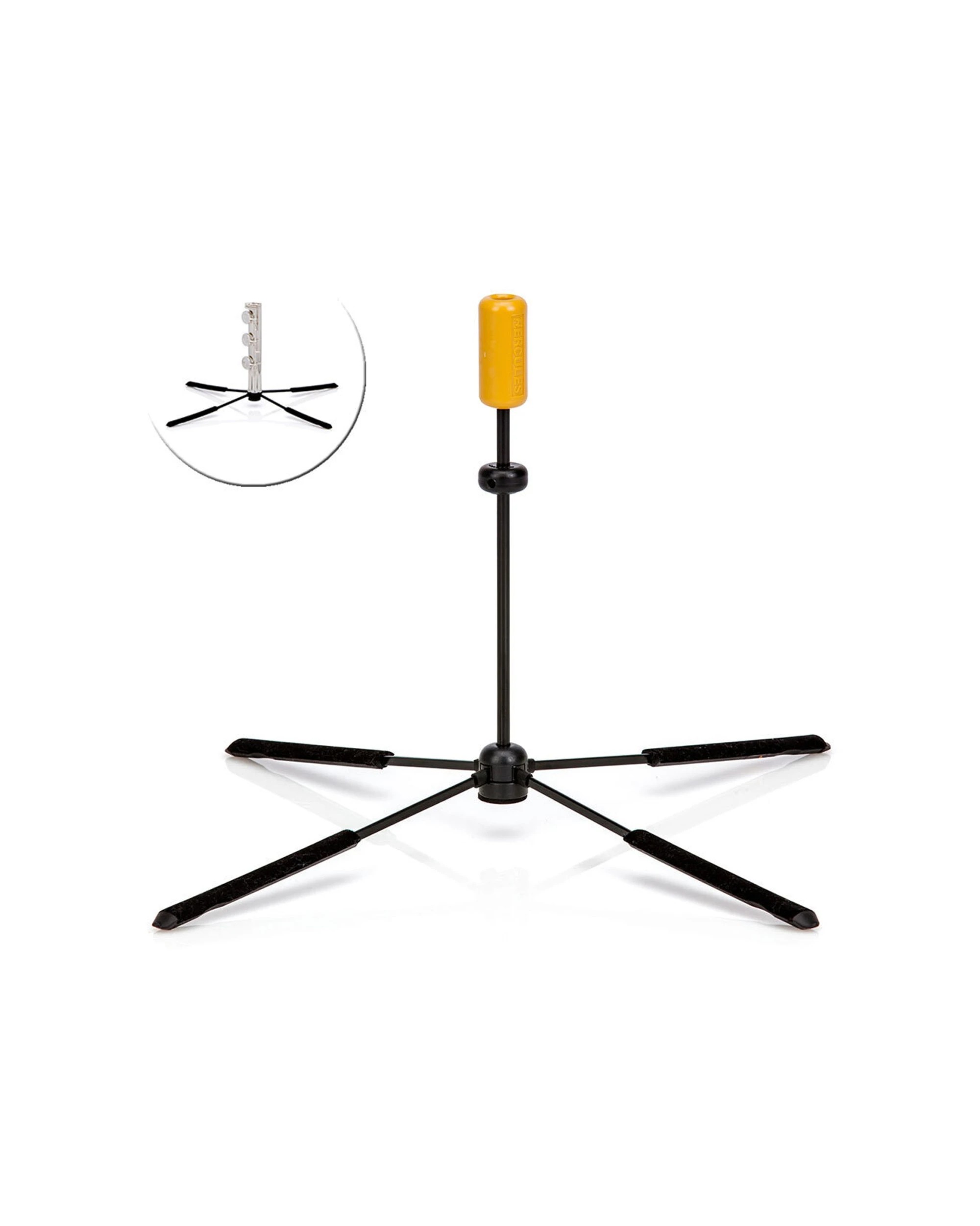 2 Hercules Travlite Low-B Instrument Stand Holder Rack Organiser Storage For Flute - Black, 2 of 3