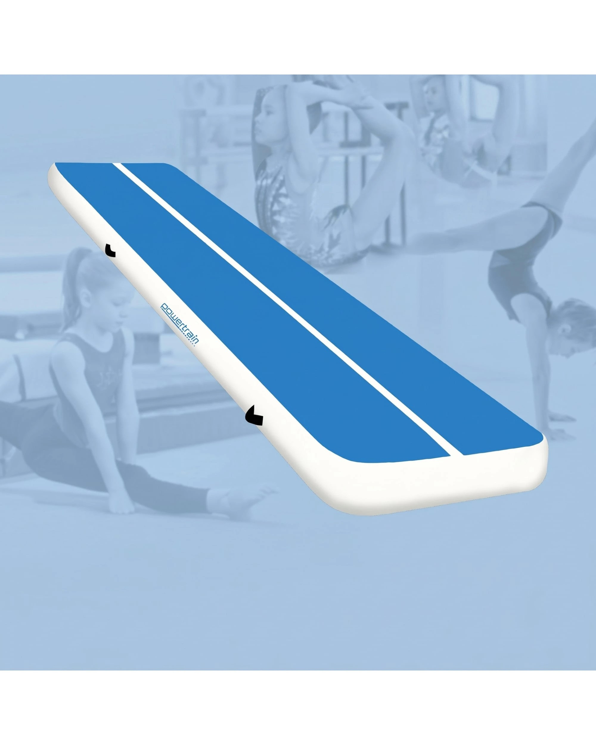 2 Powertrain Sports 5m x 1m Air Track Inflatable Tumbling Mat - Blue, 2 of 7