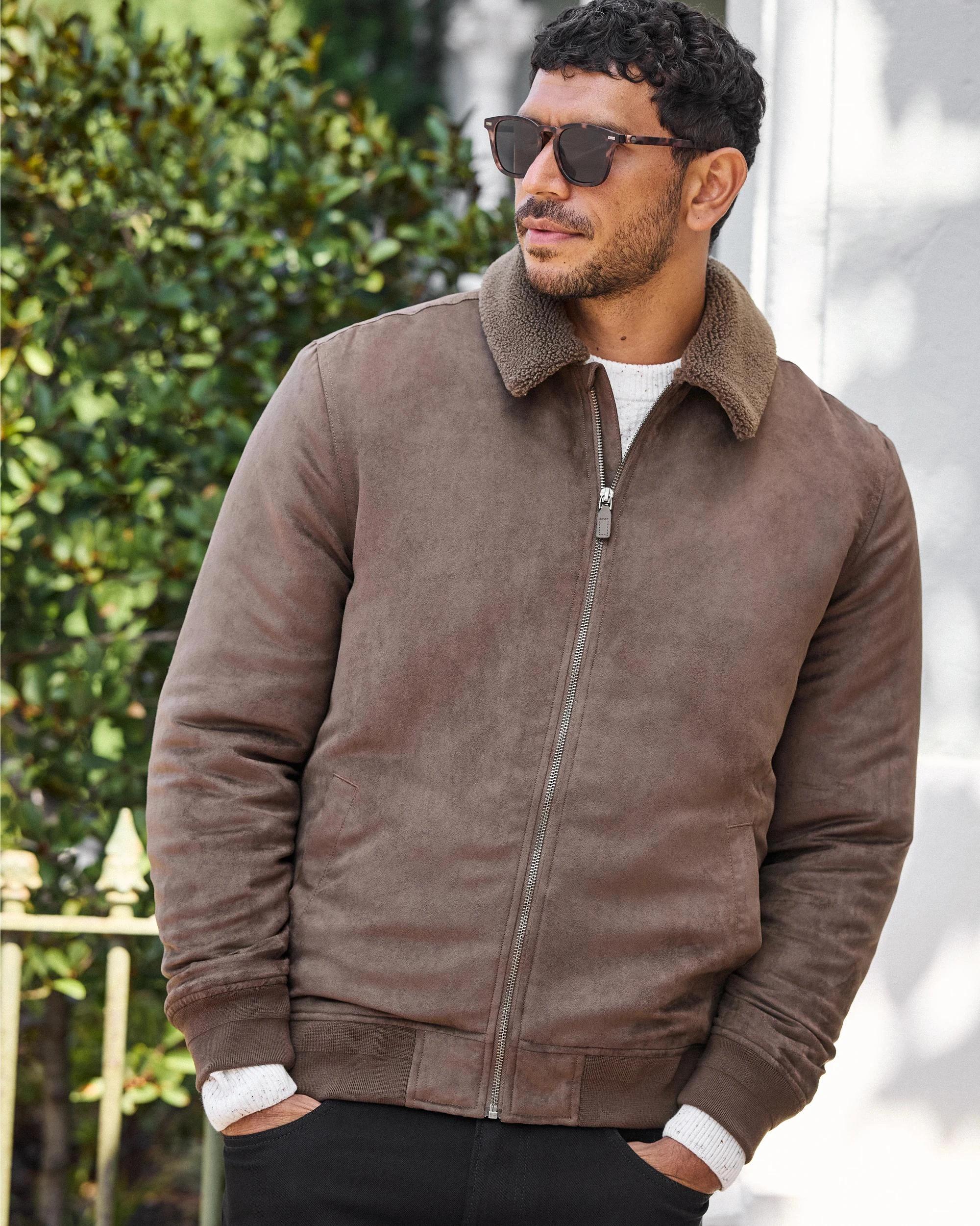 8 Target Man Faux Suede Jacket CHOCOLATE, 8 of 8