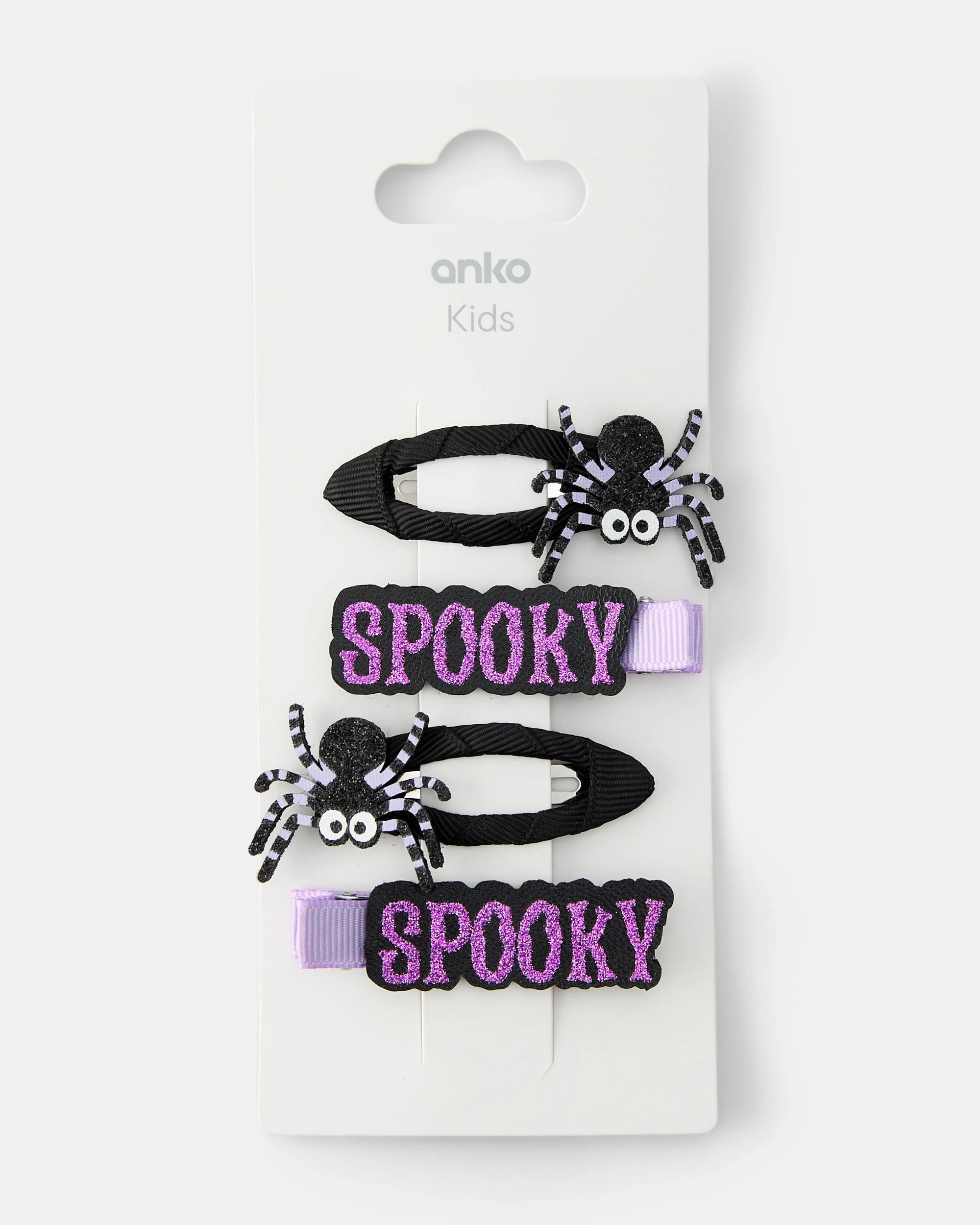 3 4 Pack Halloween Spooky & Spider Hair Clips, 3 of 3
