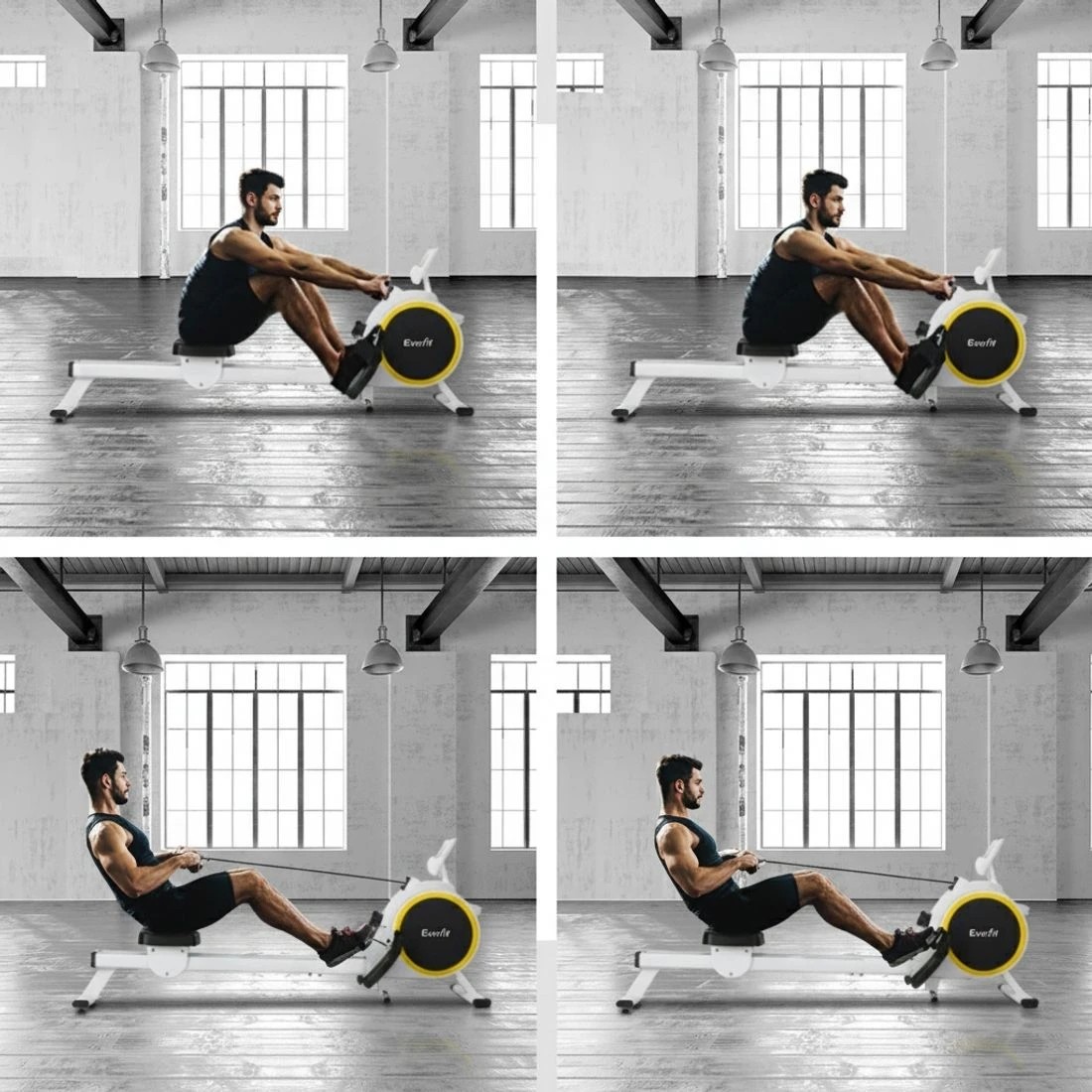 4 Everfit Rowing Machine 16 Levels Magnetic Rower Home Gym Cardio Workout - Multi, 4 of 6