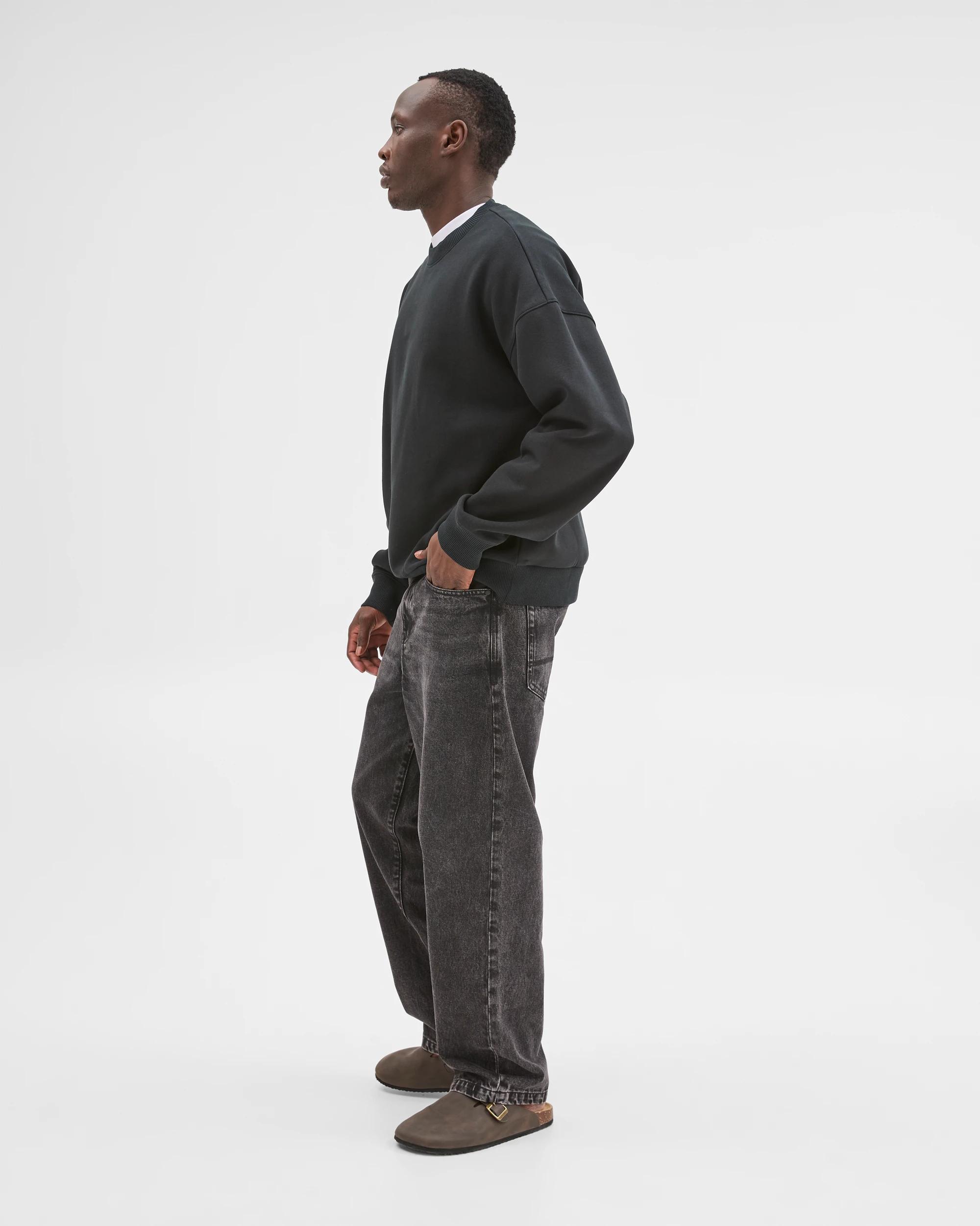 2 Commons Australian Cotton Blend Oversized Heavyweight Jumper BLACK, 2 of 7
