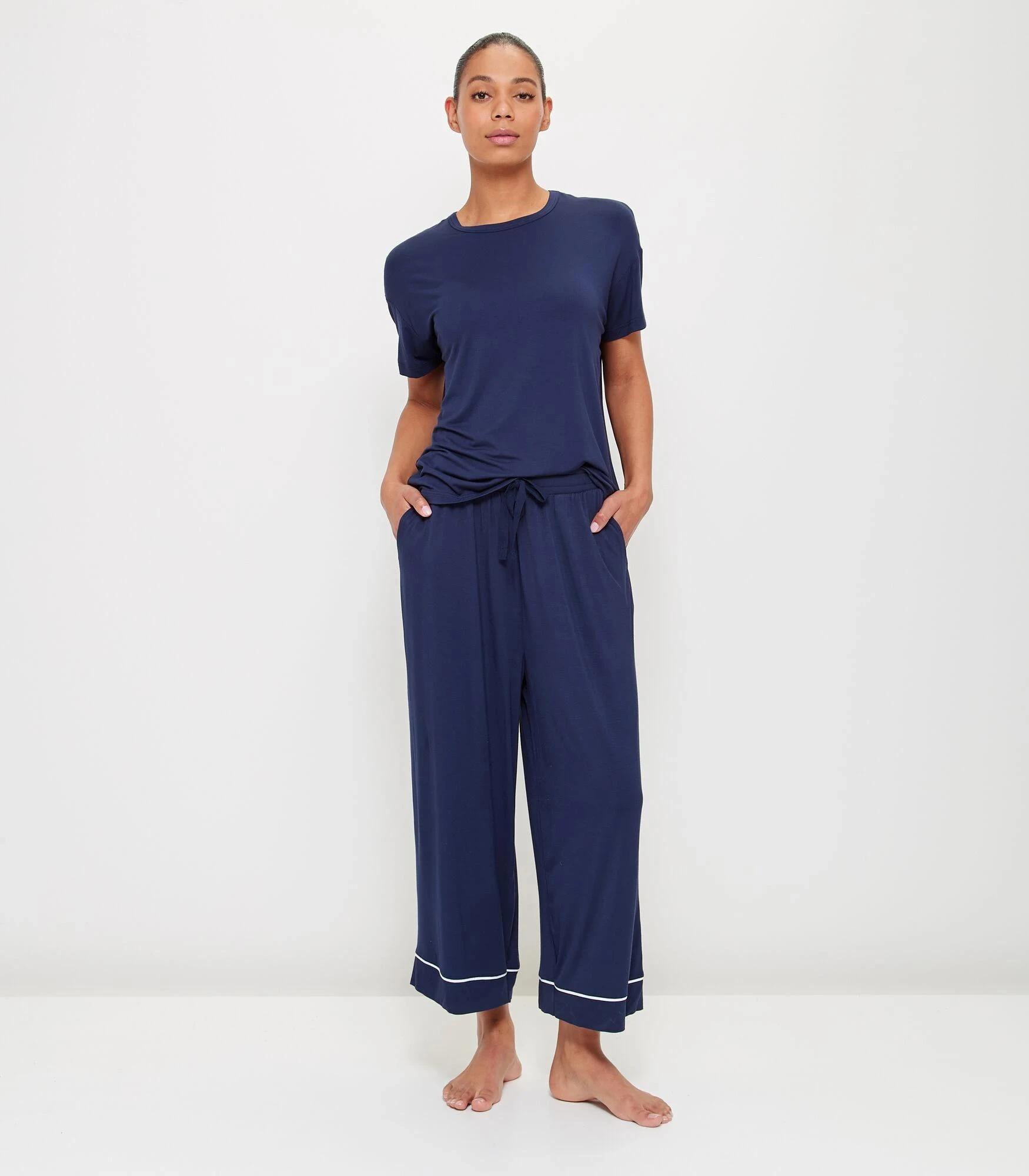 2 Target Woman Soft Comfort Bamboo Pyjama T-Shirt NAVY BLUE, 2 of 6