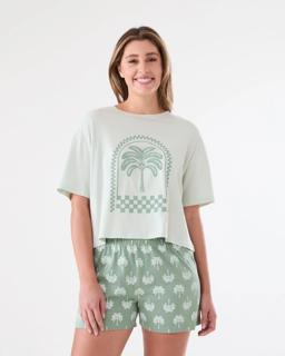 Cotton Print Knit T-shirt and Shorts Pyjama