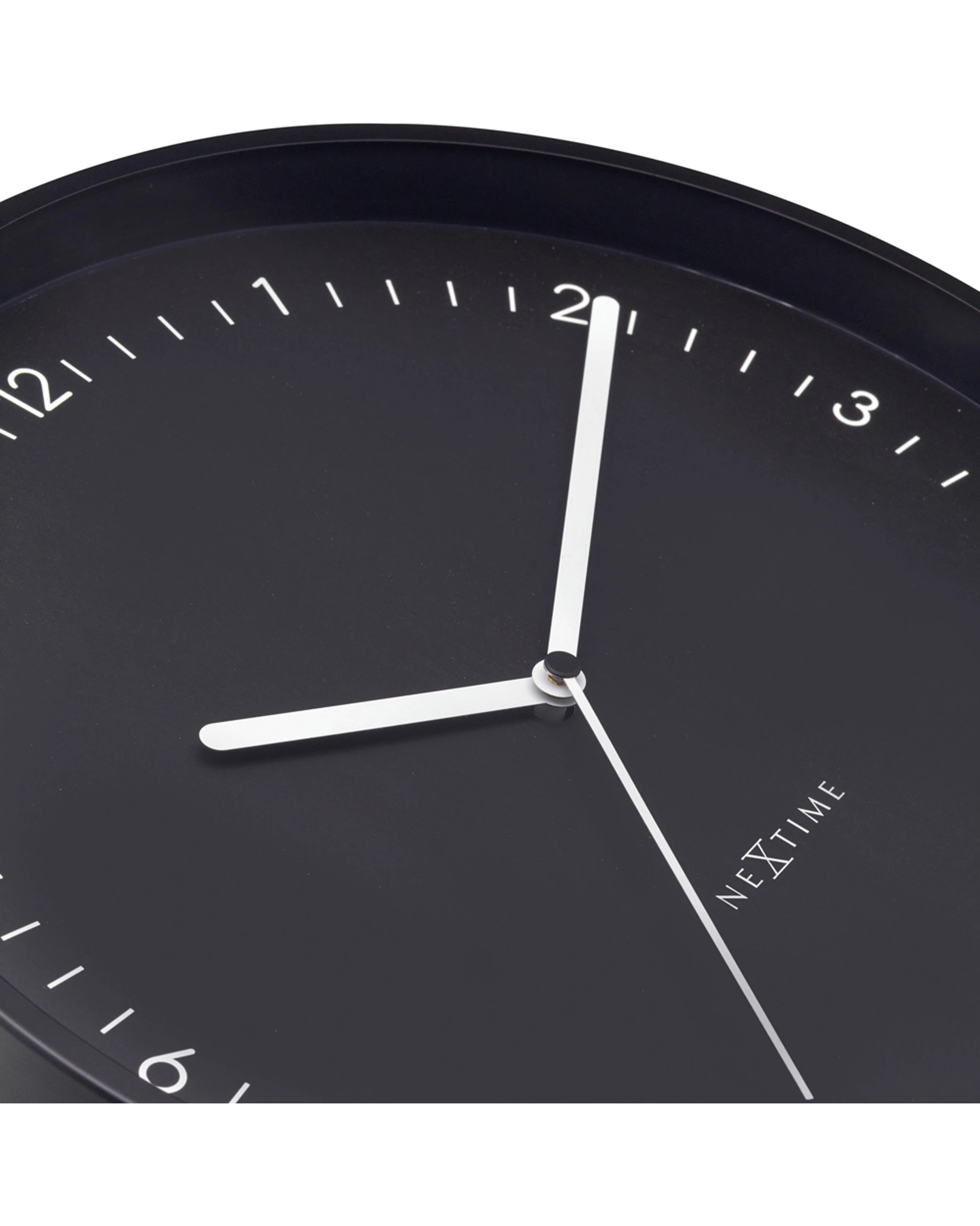 4 NeXtime Berlin 30cm Wall Clock Silent Sweep Matt Aluminium Case Modern Design - Black, 4 of 5