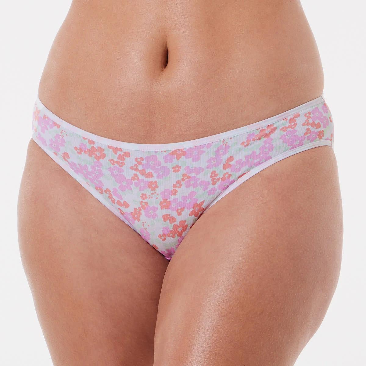 3 5 Pack Cotton Stretch Bikini Briefs Lav Ditsy, 3 of 10