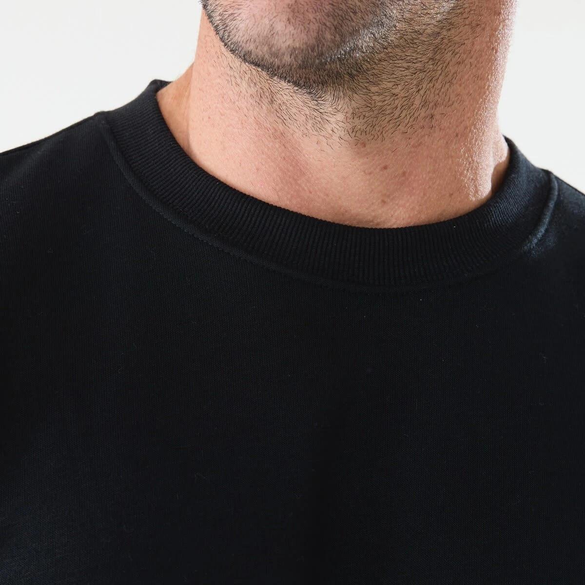 5 Basic Crew Neck Sweatshirt Black, 5 of 5