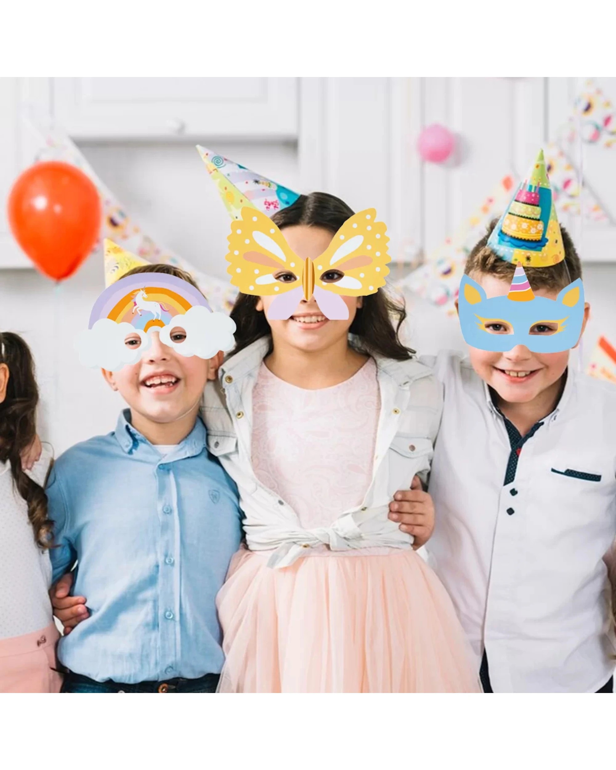 2 Party Maker Unicorn Party Masks Pack of 8 - Multi, 2 of 4