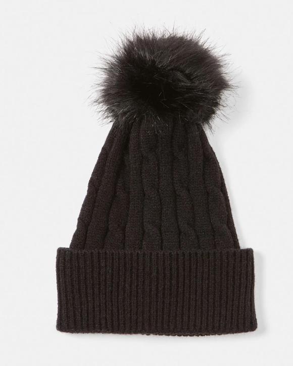 Cable Pom Pom Beanie
