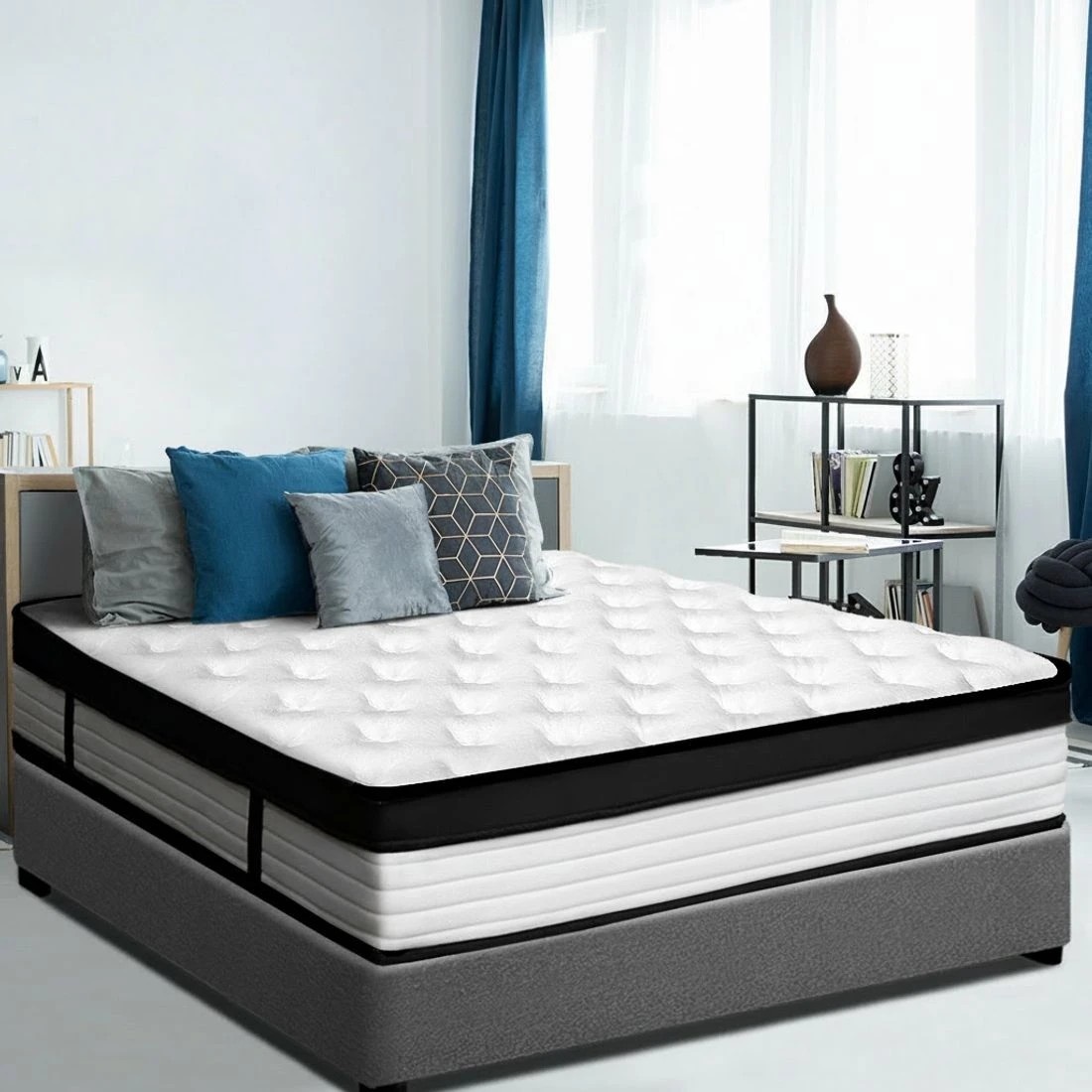 7 Giselle Bedding 31cm Mattress Euro Top Queen - Queen Bed - Multi, 7 of 10