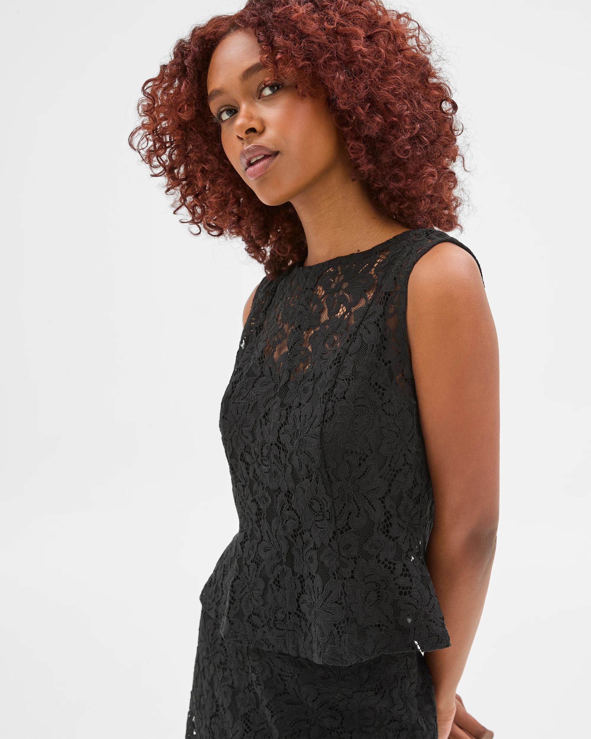 3 Target Petites Sleeveless Lace Top BLACK, 3 of 5