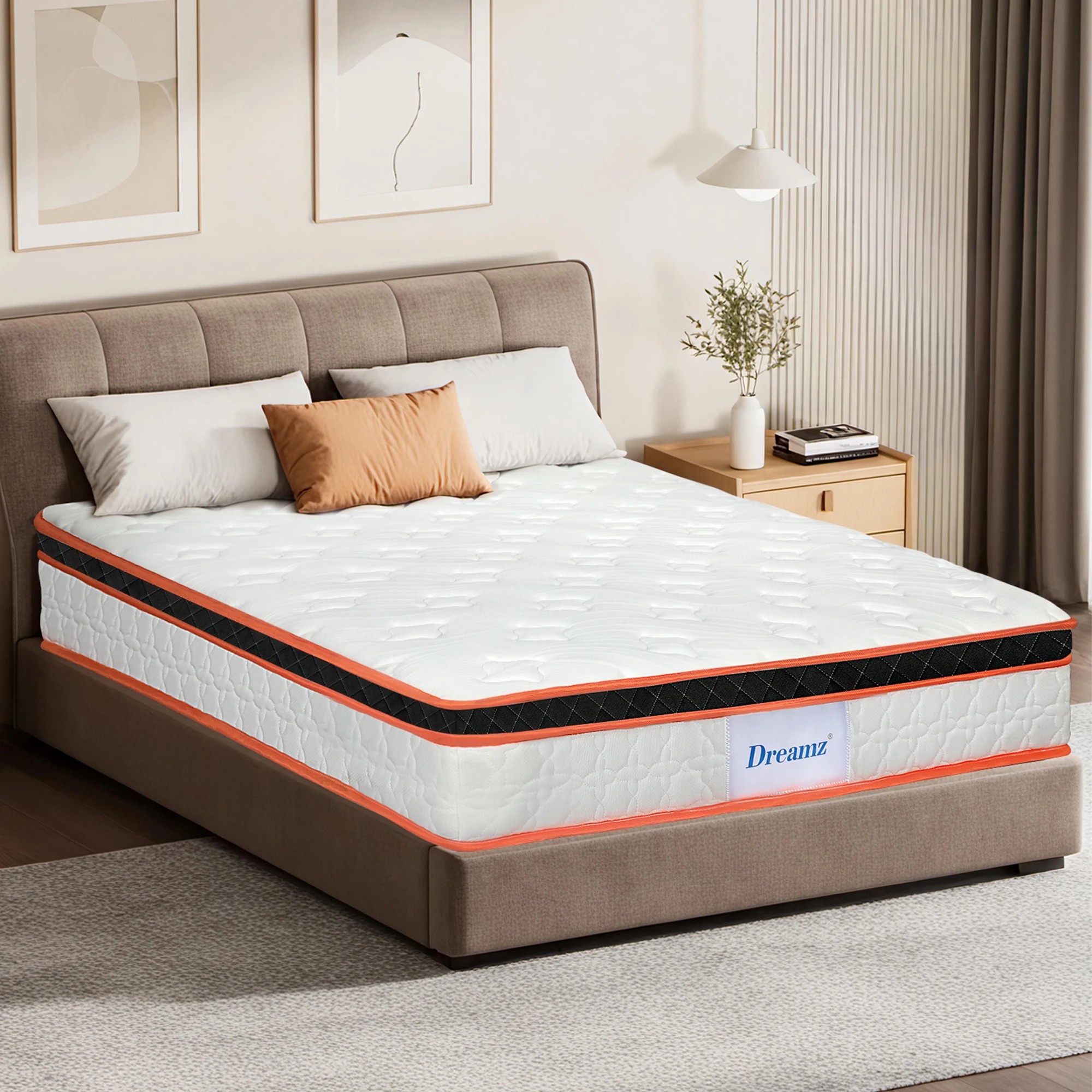 7 Dreamz Spring Mattress 7 Zone Bed Pocket Medium Firm Memory Foam 26cm Queen, 7 of 9
