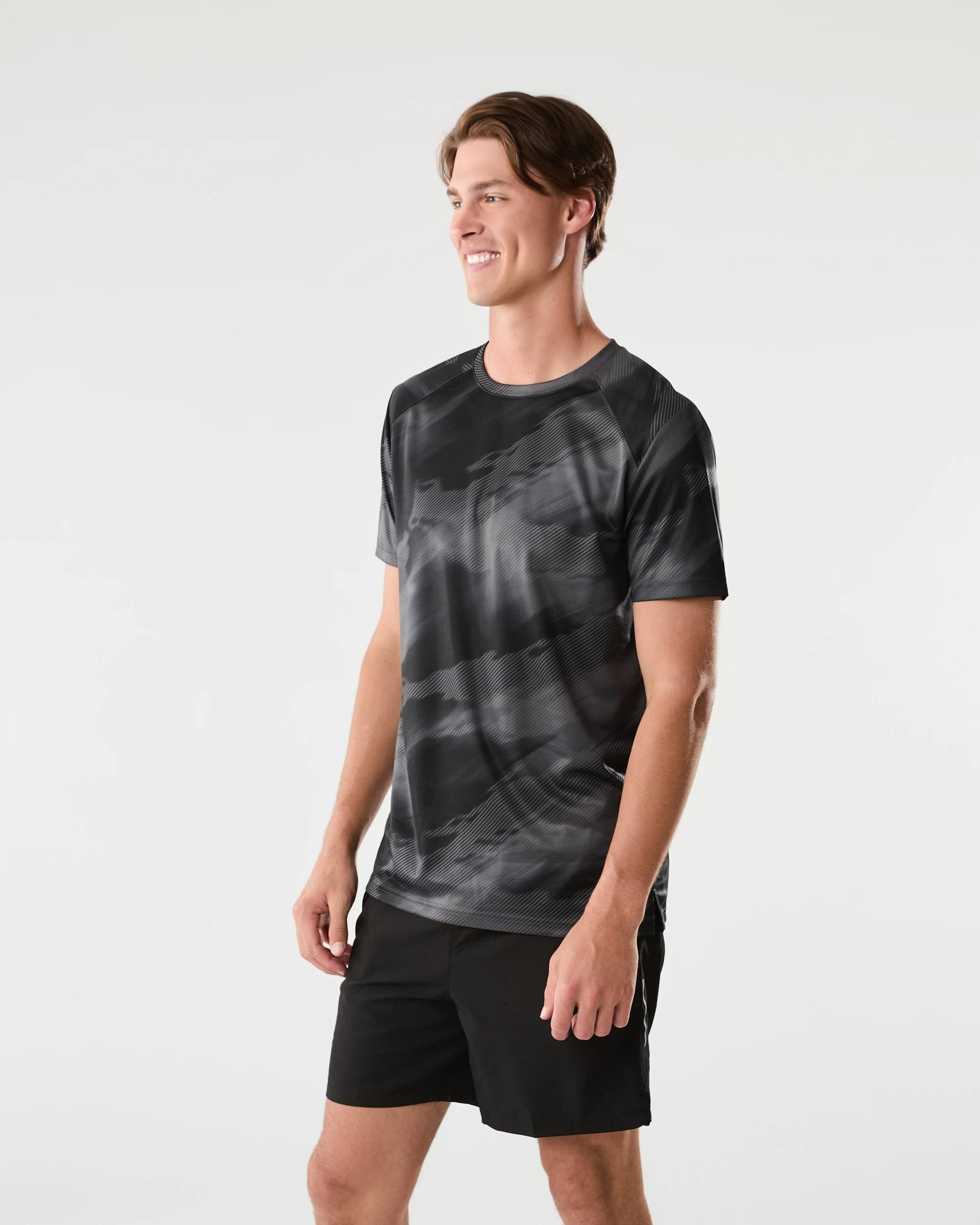 2 Active Mens Printed T-shirt Blaze Blk, 2 of 6