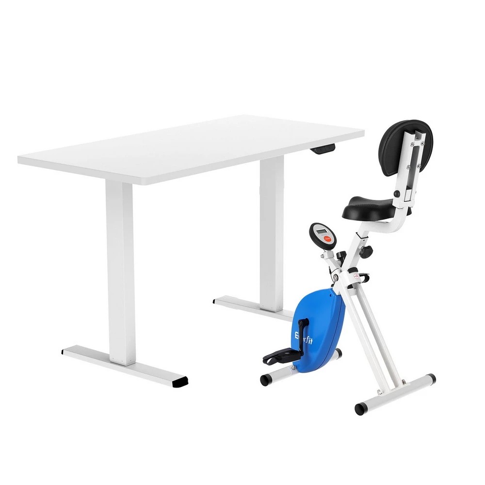 1 Artiss Under Desk Exercise Bike with 140cm Automatic Standing Desk Magnetic Resistance - Multi, 1 of 7
