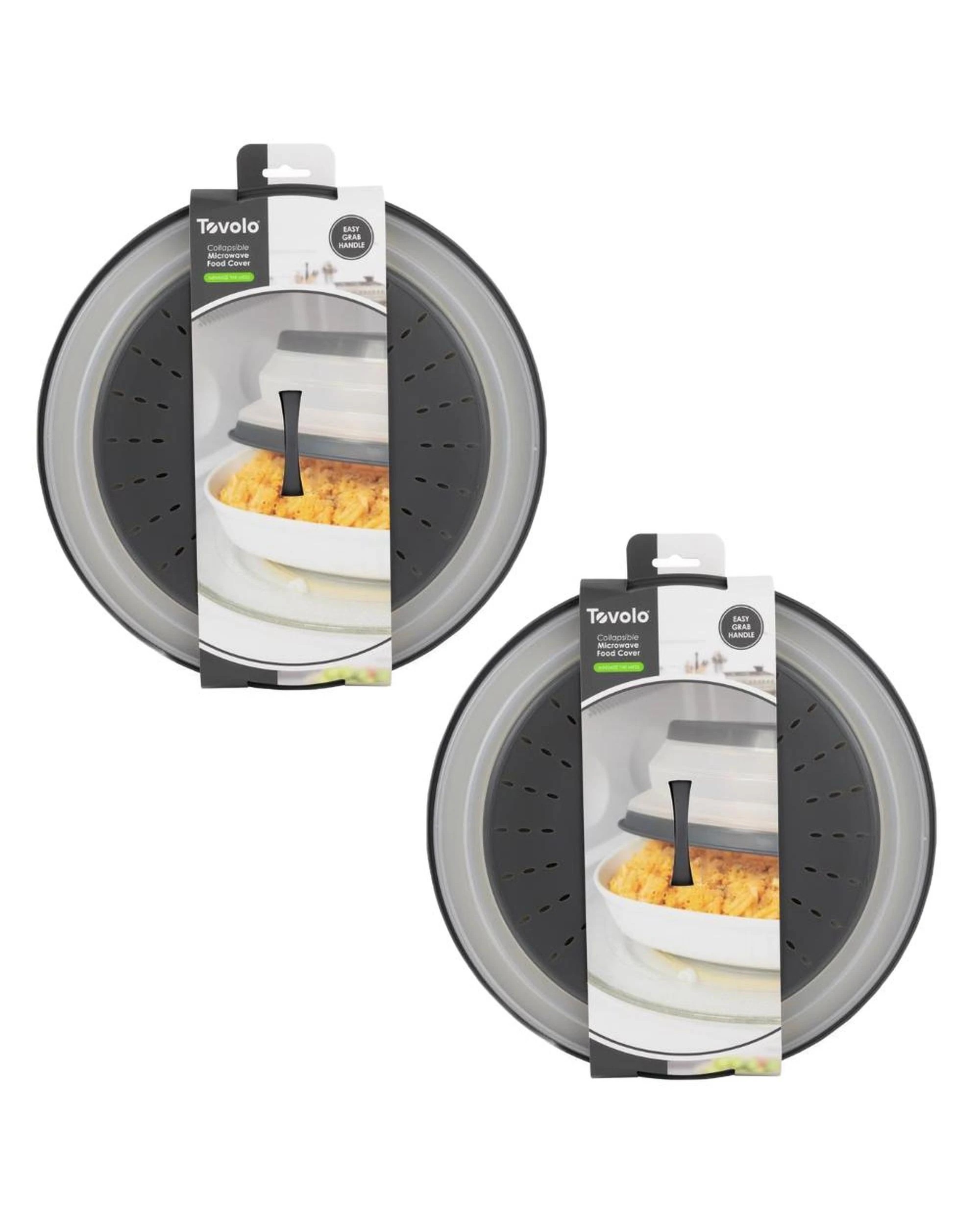1 Tovolo Collapsible Microwave Food Cover AntiSplatter 26cm Charcoal  Set of 2, 1 of 9