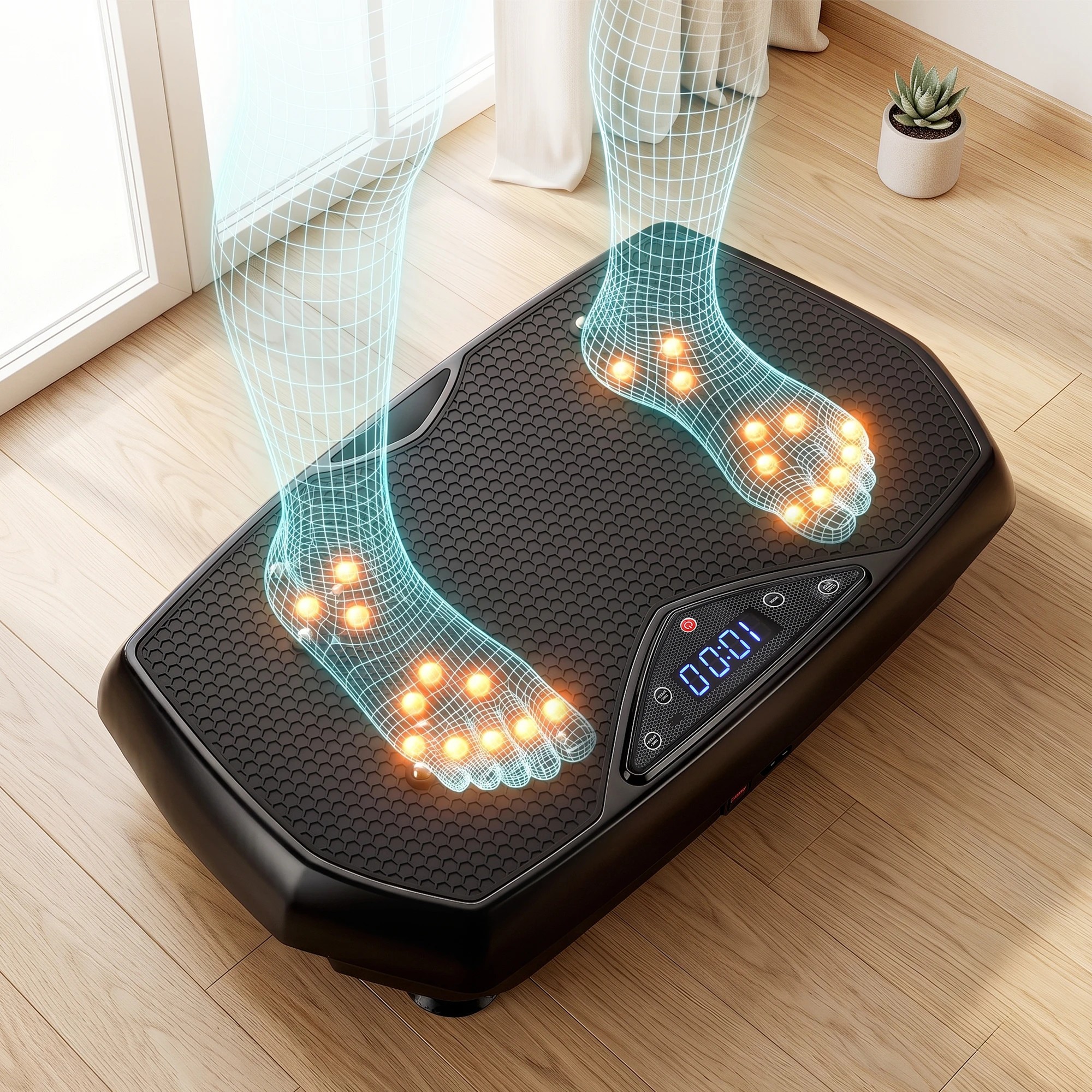 9 Everfit Vibration Plate Exercise Machine with Bluetooth 150 Speed Levels 150KG Capacity - Black, 9 of 9