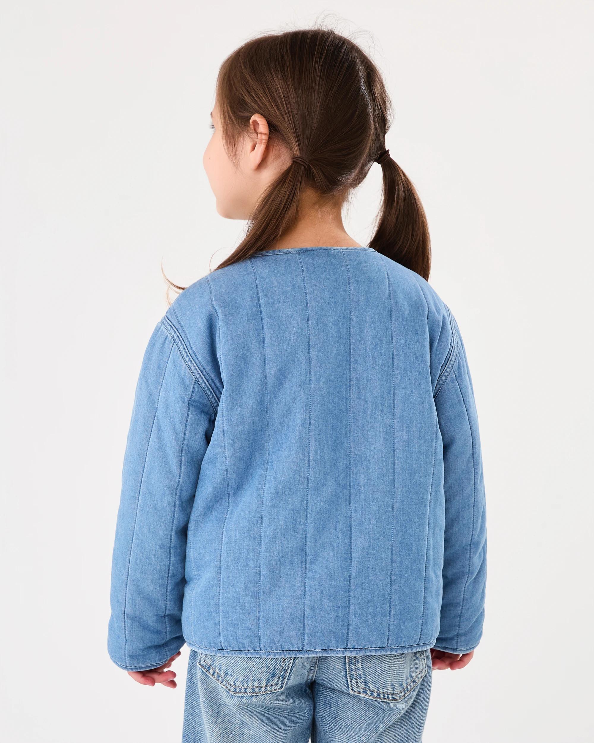 2 Chambray Padded Jacket Mid Denim, 2 of 8