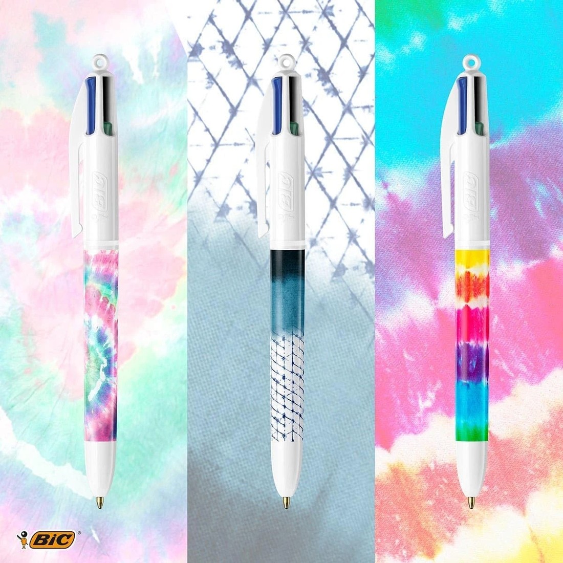 3 3 Pack BIC 4 Colours Tie Dye Ballpoint Pens, 3 of 3