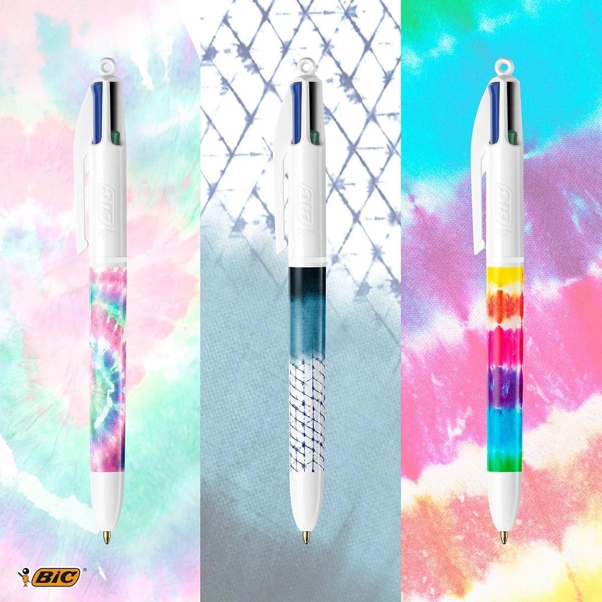 3 3 Pack BIC 4 Colours Tie Dye Ballpoint Pens, 3 of 3