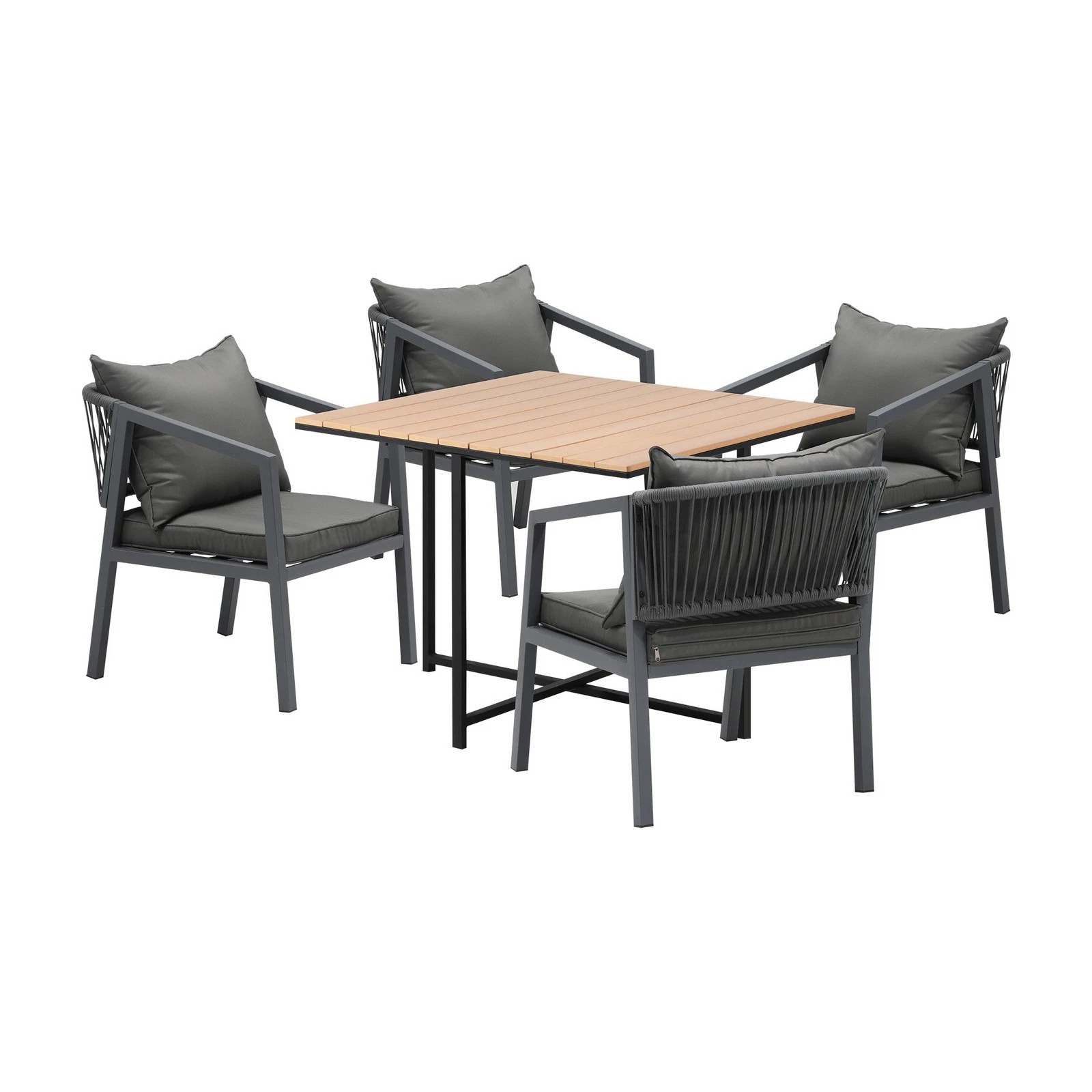 4 Livsip 4 Seater Outdoor Dining Set Patio Furniture Garden Table Chairs Setting
 - Multi, 4 of 10