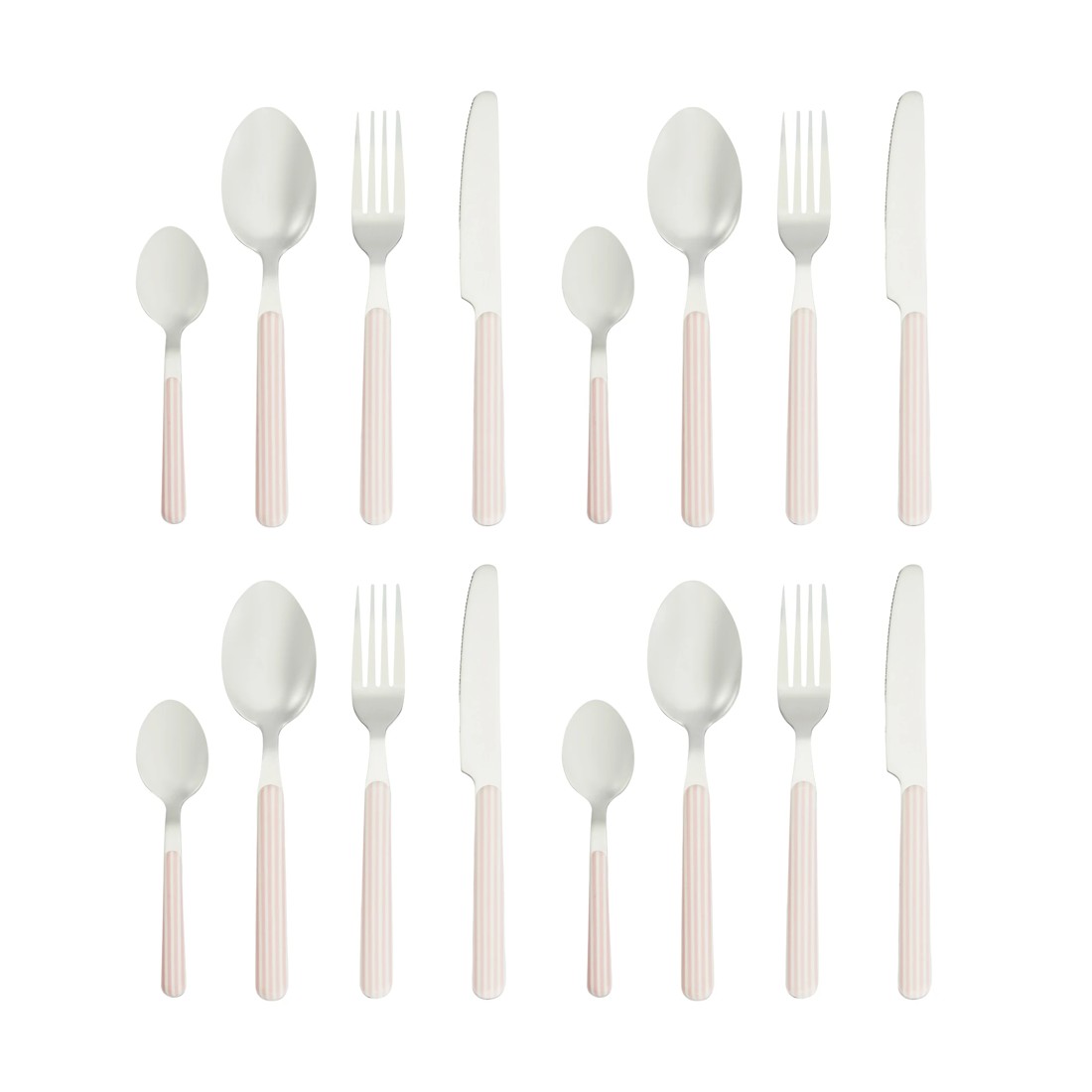 4 16 Piece Lilac Stripe Cutlery Set, 4 of 5