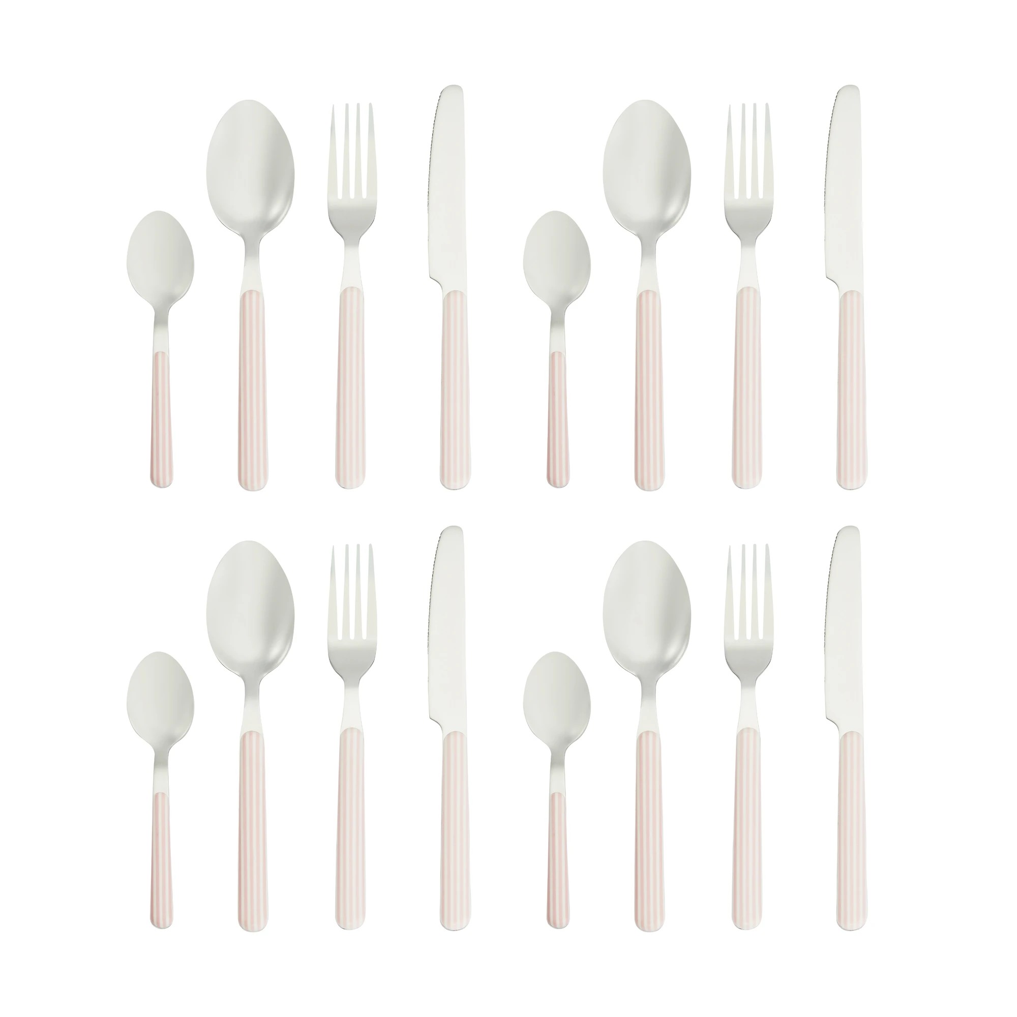 4 16 Piece Lilac Stripe Cutlery Set, 4 of 5