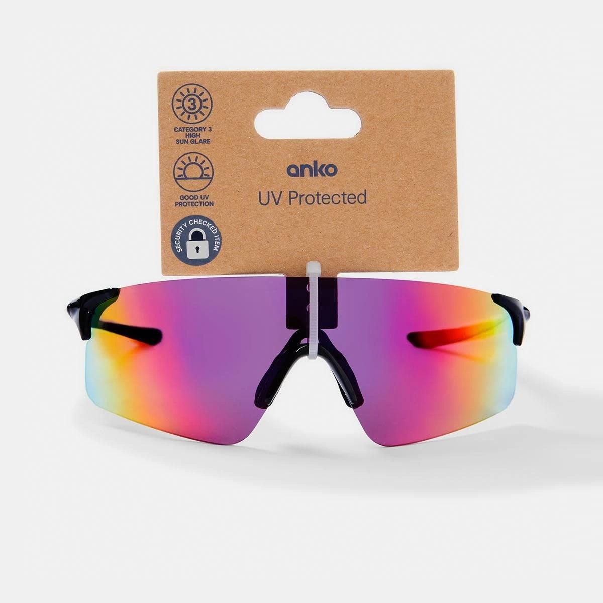 6 Sports Full Shield Sunglasses MIRROR BLACK, 6 of 6