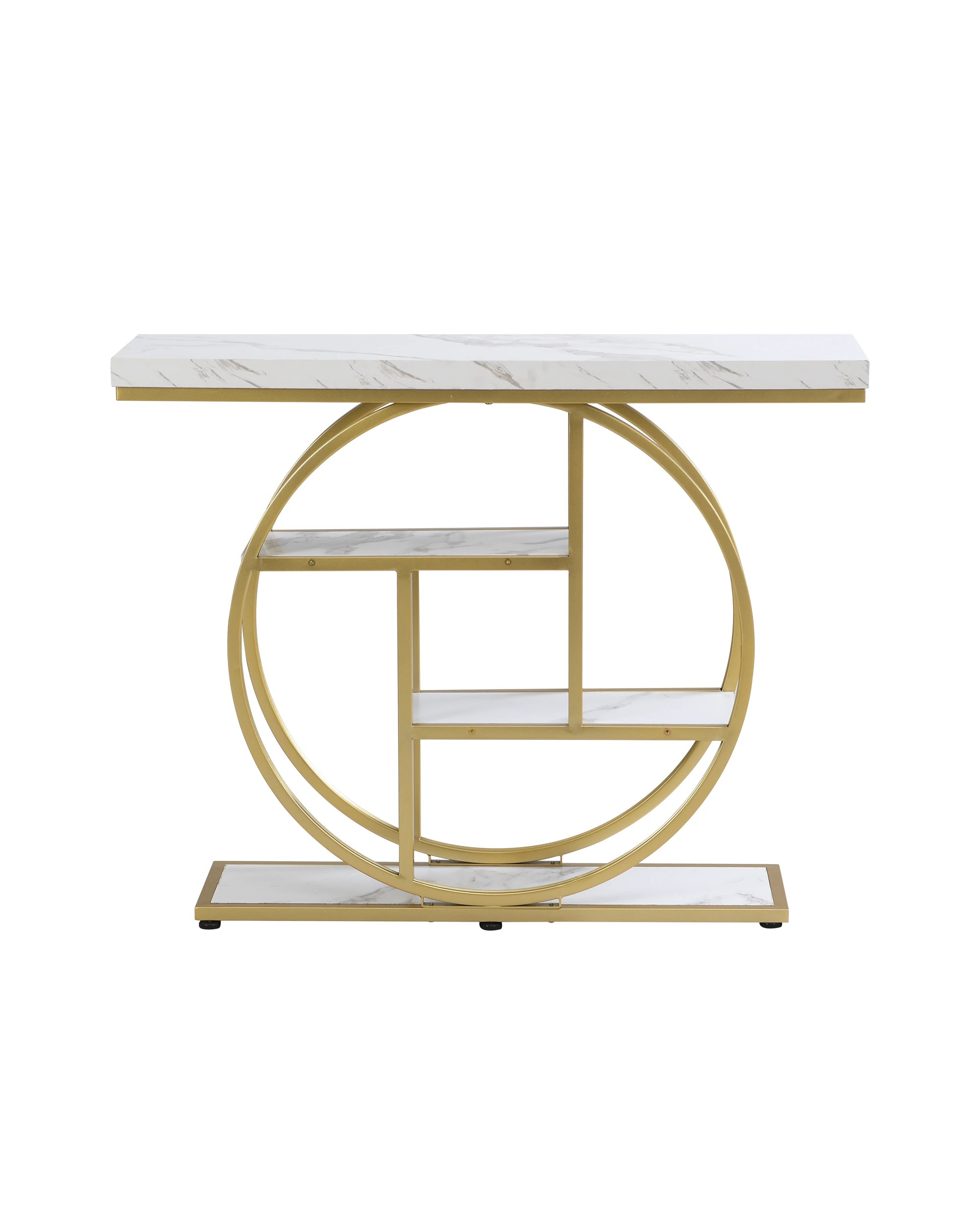 1 IHOMDEC 4-Tier Entryway Console Table - Black, 1 of 10