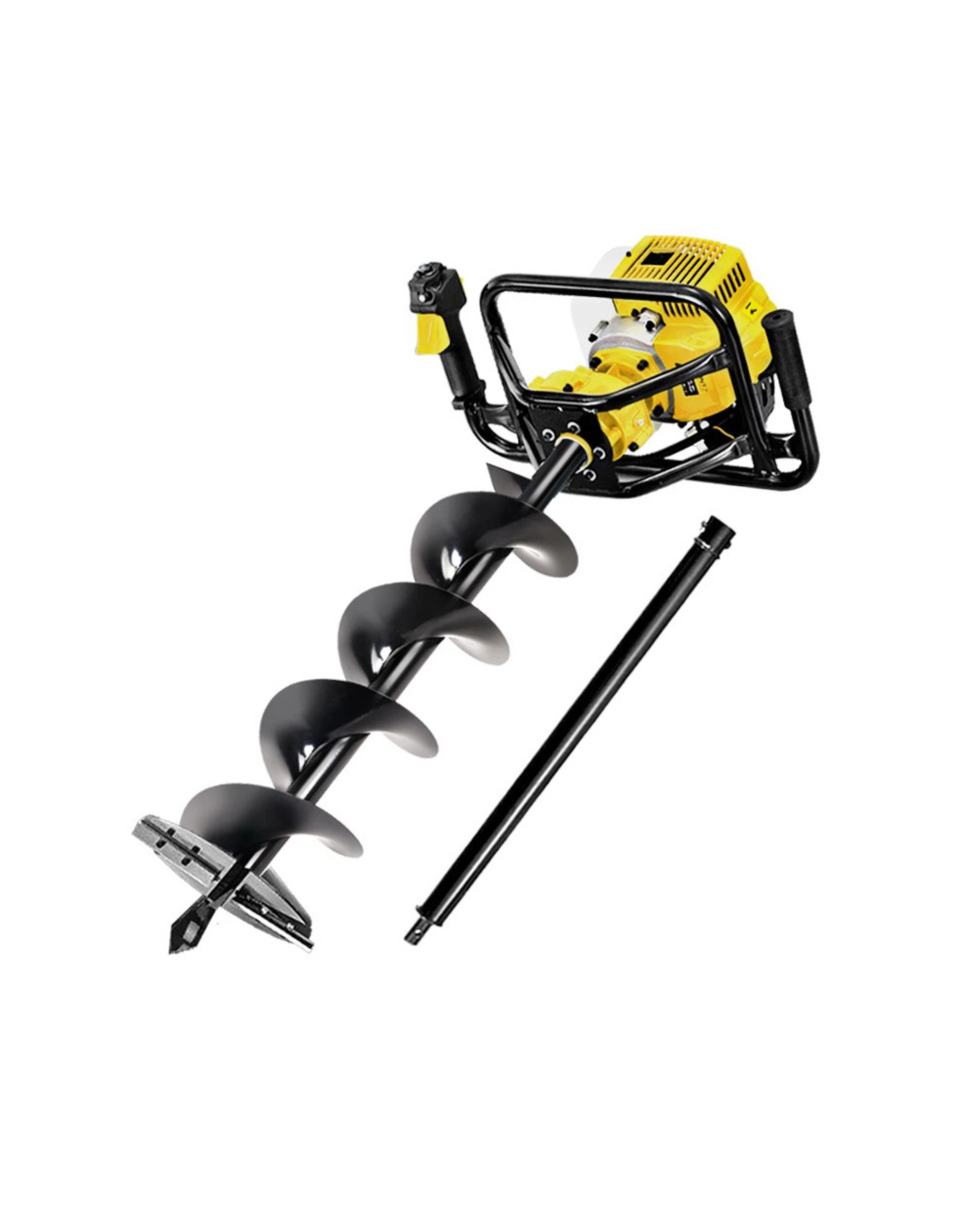 1 Giantz Post Hole Digger 200mm Petrol Drill Auger Extension Bits - Yellow, 1 of 4