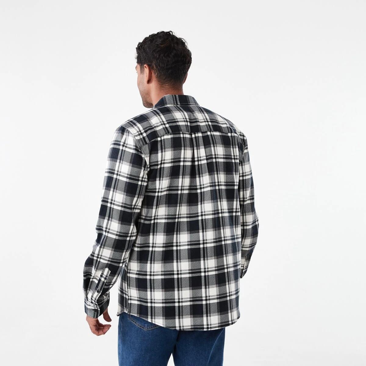 4 Long Sleeve Printed Plaid Shirt Blk Check, 4 of 7