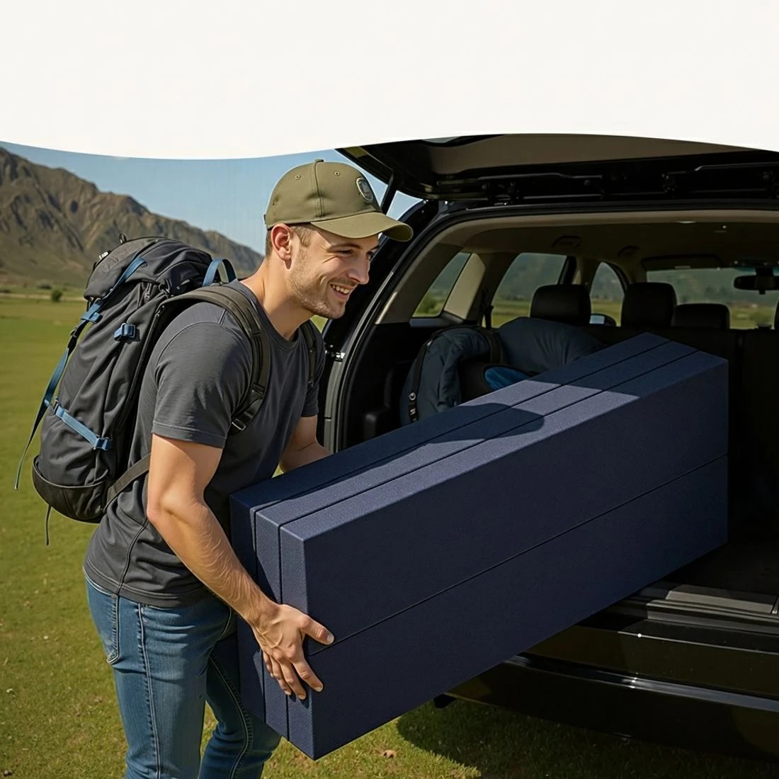 7 Giselle Foldable Mattress Folding Foam Mattresses Portable Floor Mat  Double - Double Bed - Blue, 7 of 9