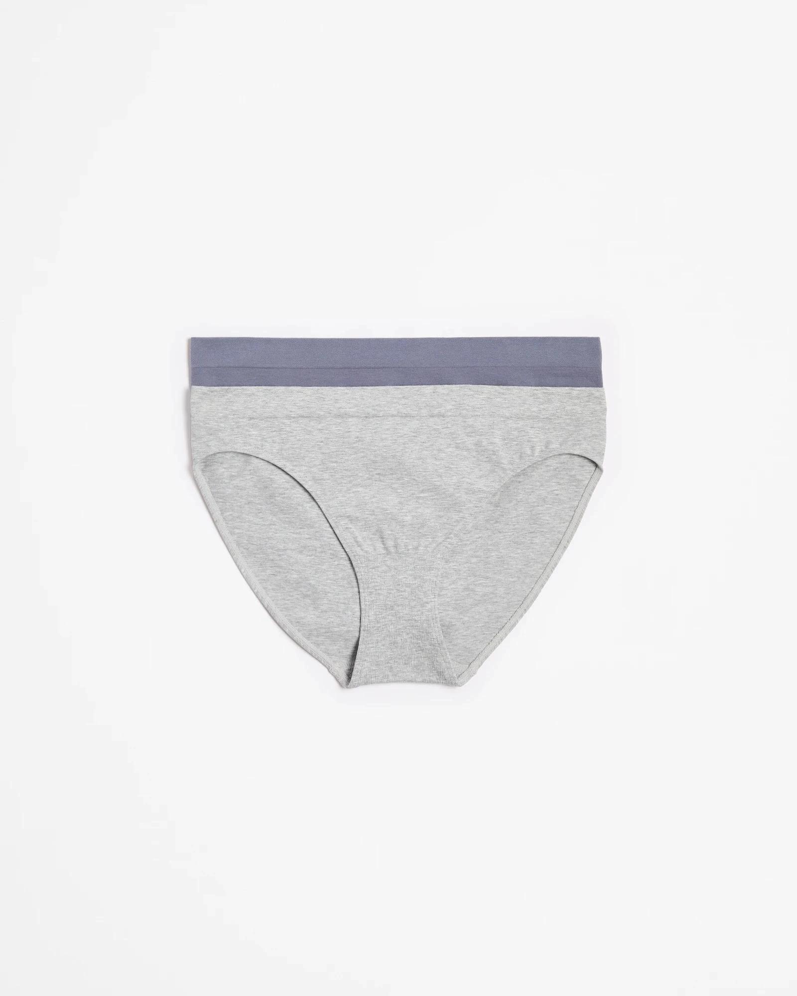 1 Target Australian Cotton Blend 2 Pack Seamfree Bikini Briefs GREY MARLE/FOLKSTONE, 1 of 4