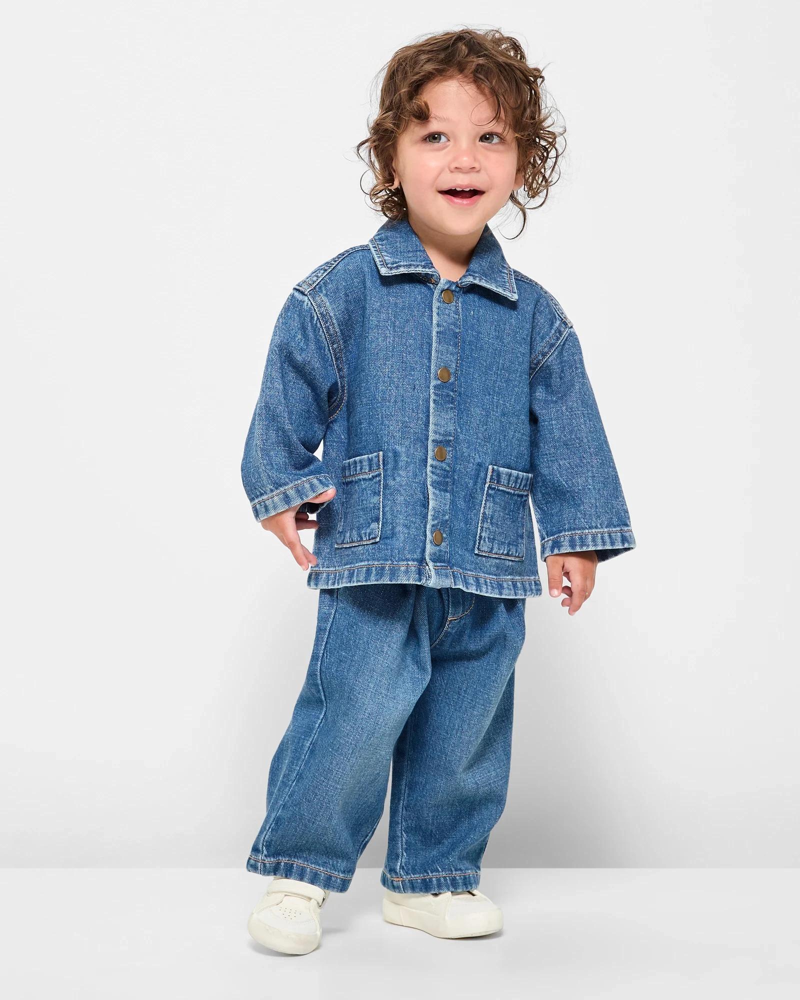 1 Target Baby Relaxed Denim Pants - Indigo INDIGO MID DENIM, 1 of 4