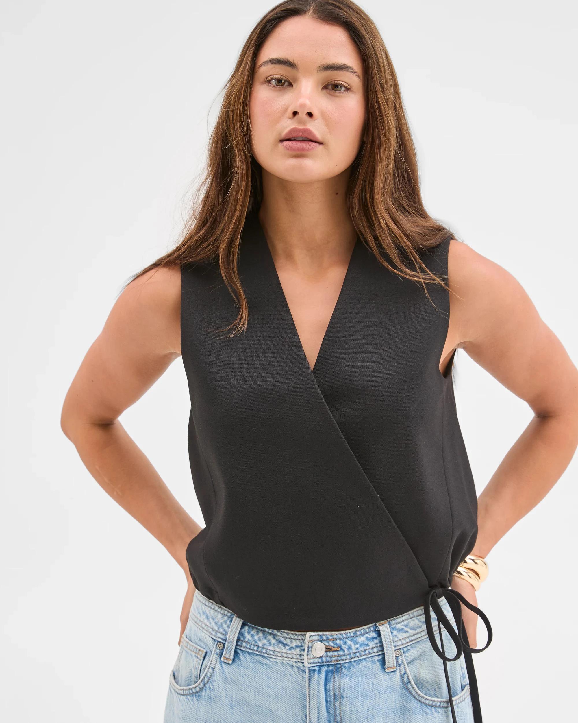 5 Lily Loves Wrap Tie Vest BLACK, 5 of 7